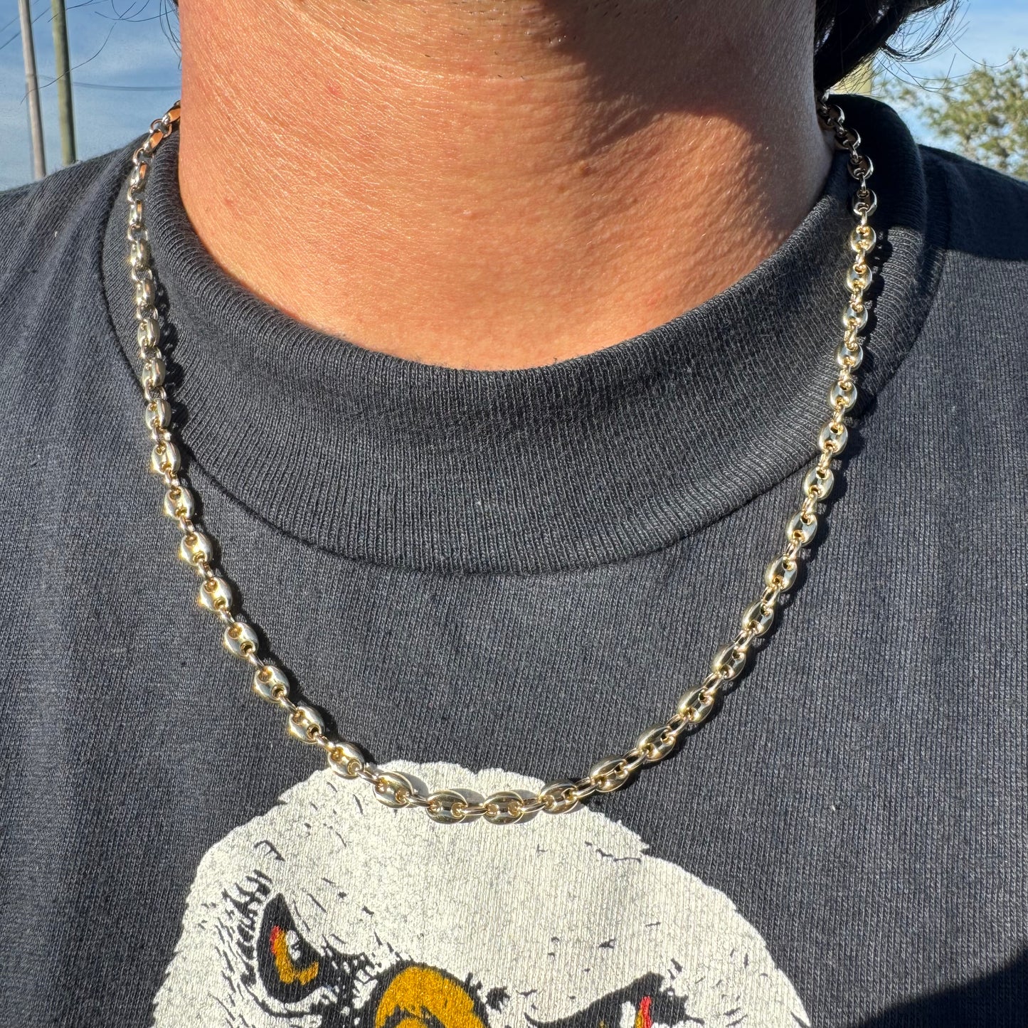 Brand New 14k Yellow Gold Classic Puffed Gucci Mariner Link Necklace (20”)