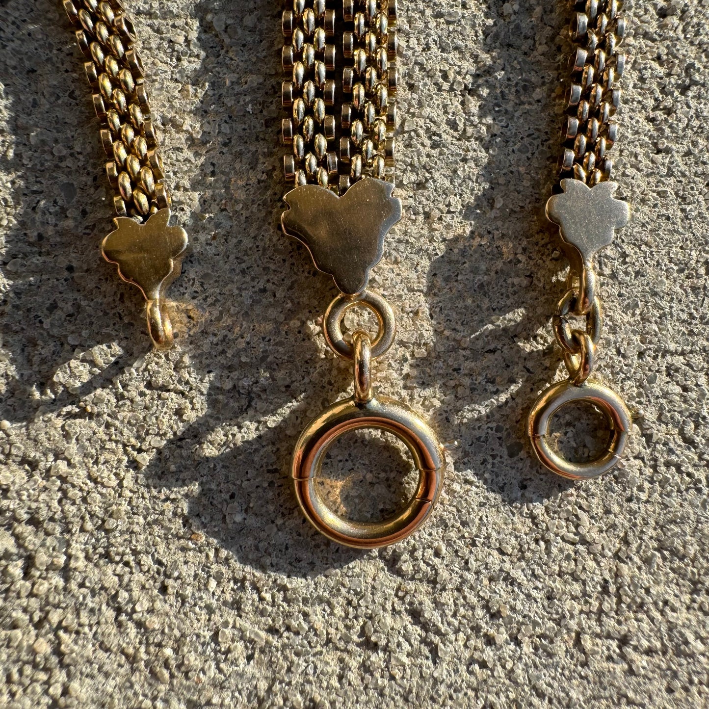 Antique Victorian 10k Yellow Gold Black Enamel Necklace (19”)