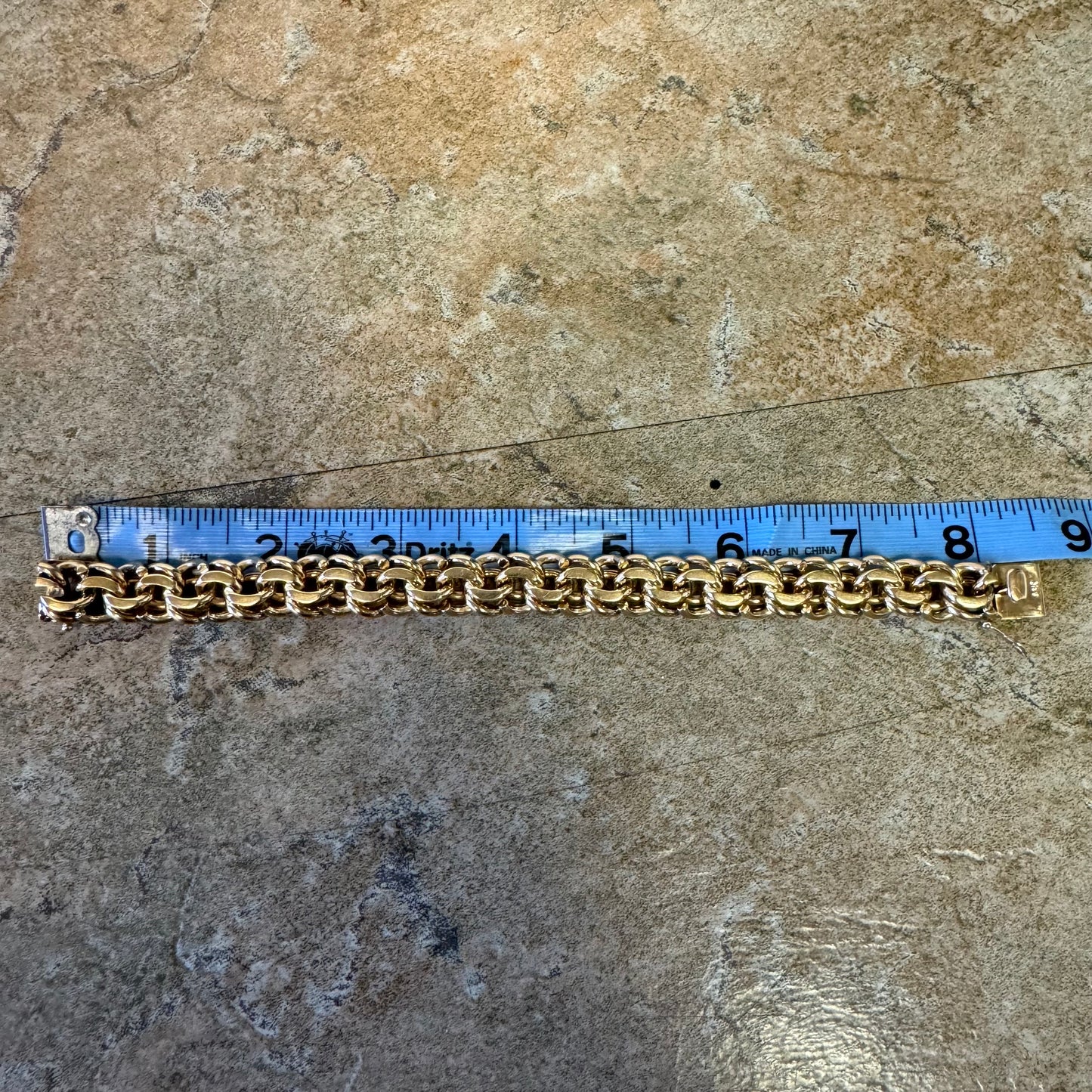 Mid-Century Tiffany & Co. Solid 14k Yellow Gold Heavyweight Chunky Chino Link Bracelet (8”)