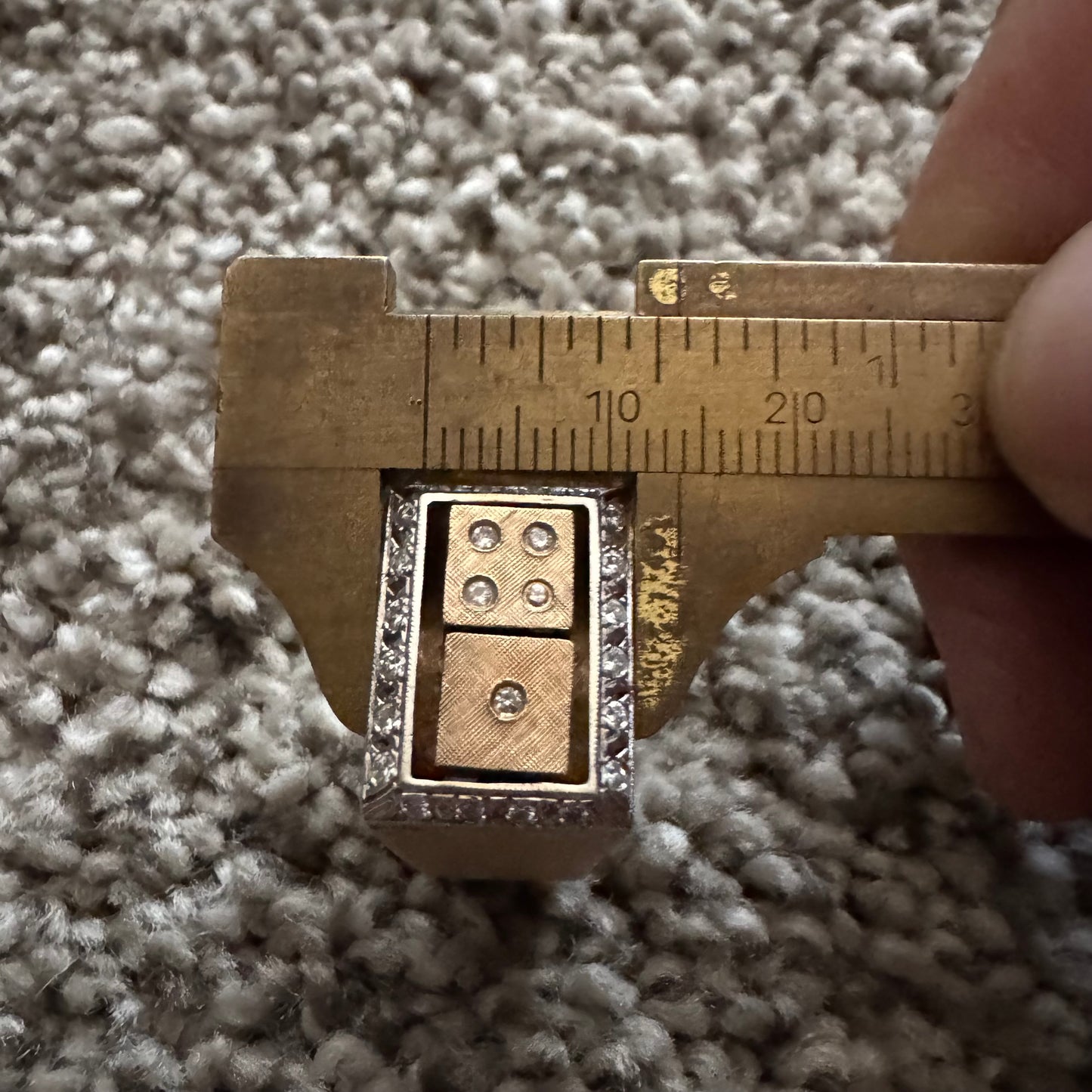 1970’s Custom Handcrafted Solid 14k Yellow Gold .50ctw Natural Diamond Spinning Dice Ring (8.25)
