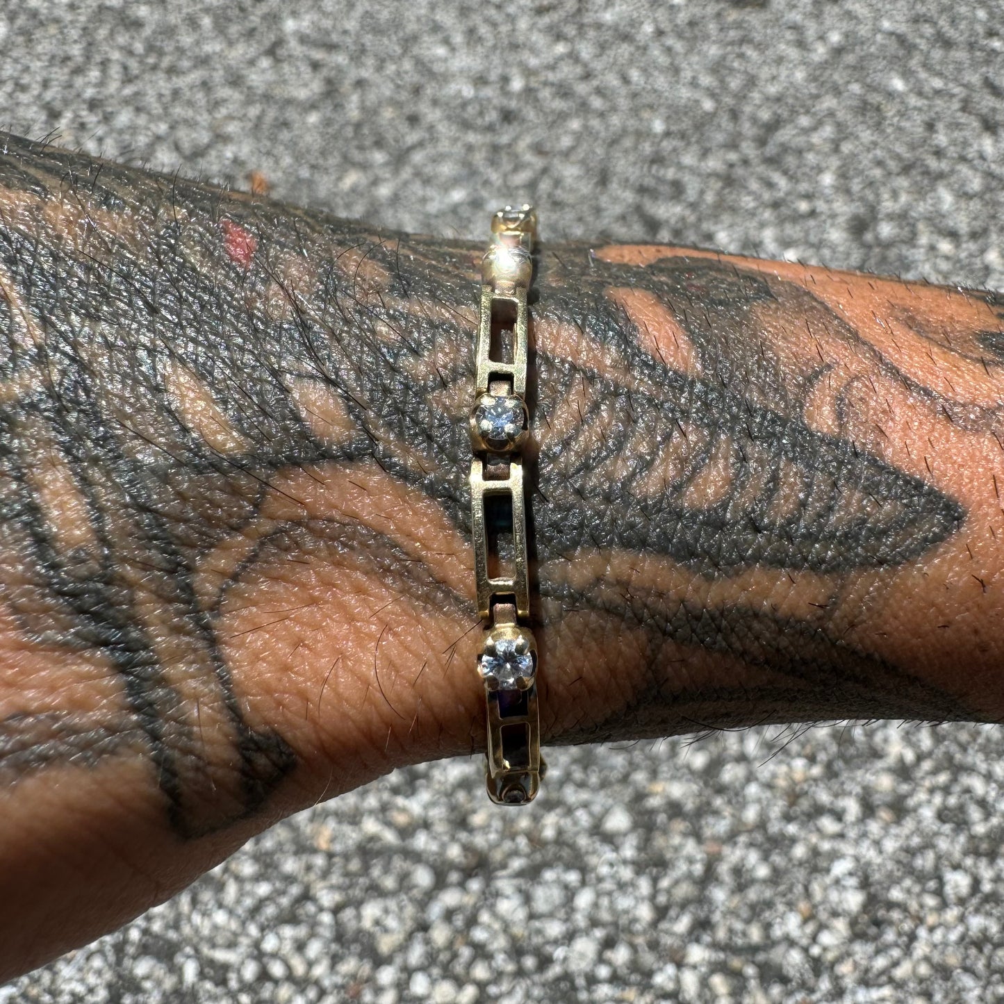 Vintage 14k Yellow Gold 1.95ctw Natural Diamond Bracelet (7.25”)