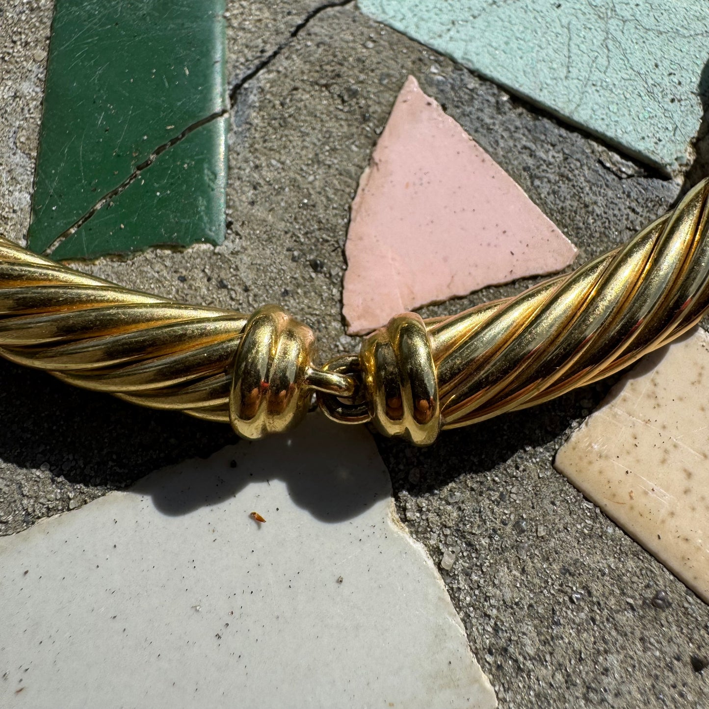 Vintage David Yurman 18k Yellow Gold Natural Diamond And Ruby Cable Link Buckle Necklace (16”)