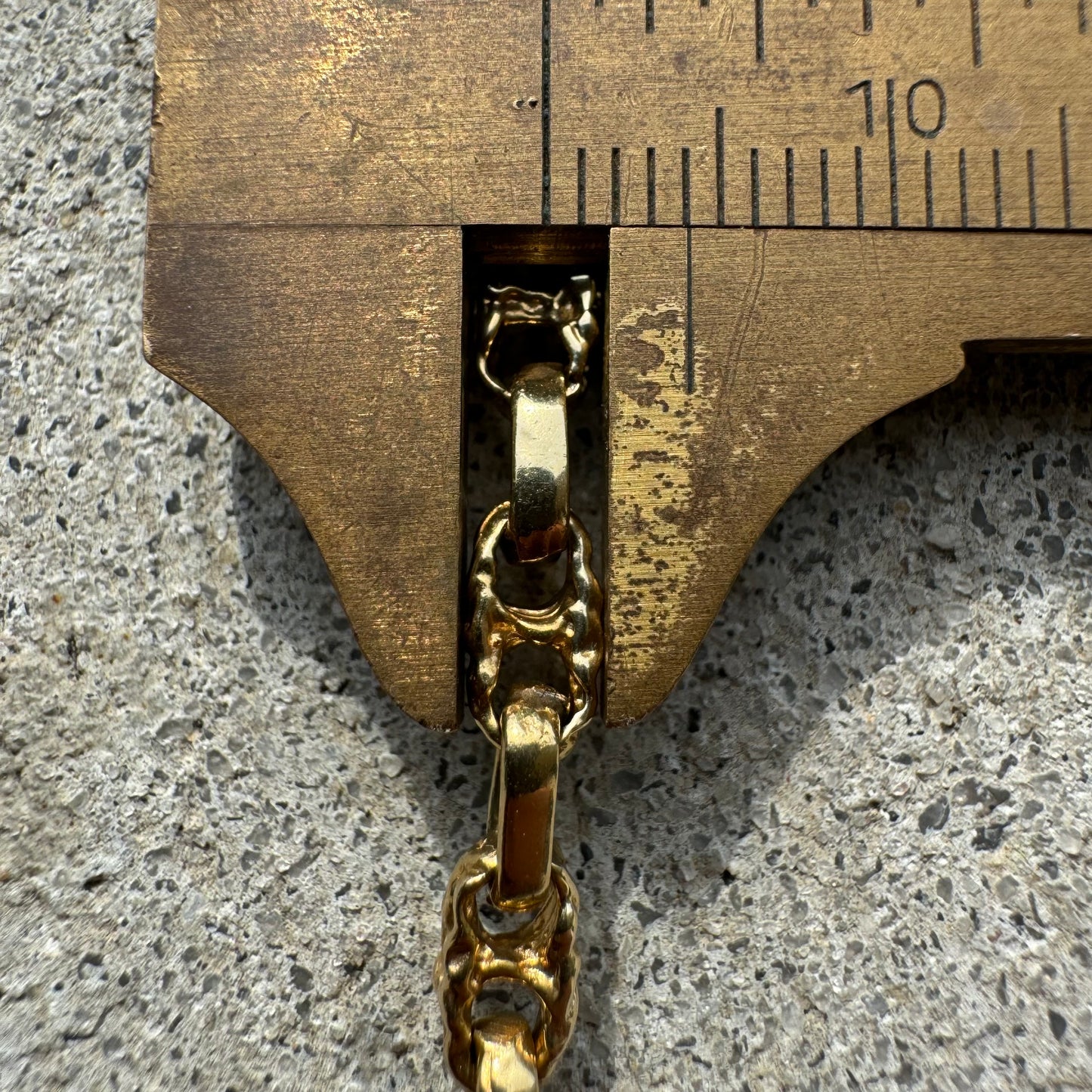1980’s Solid 14k Yellow Gold Brutalist Chaine D’Ancre Mariner Link Necklace (18.5”)