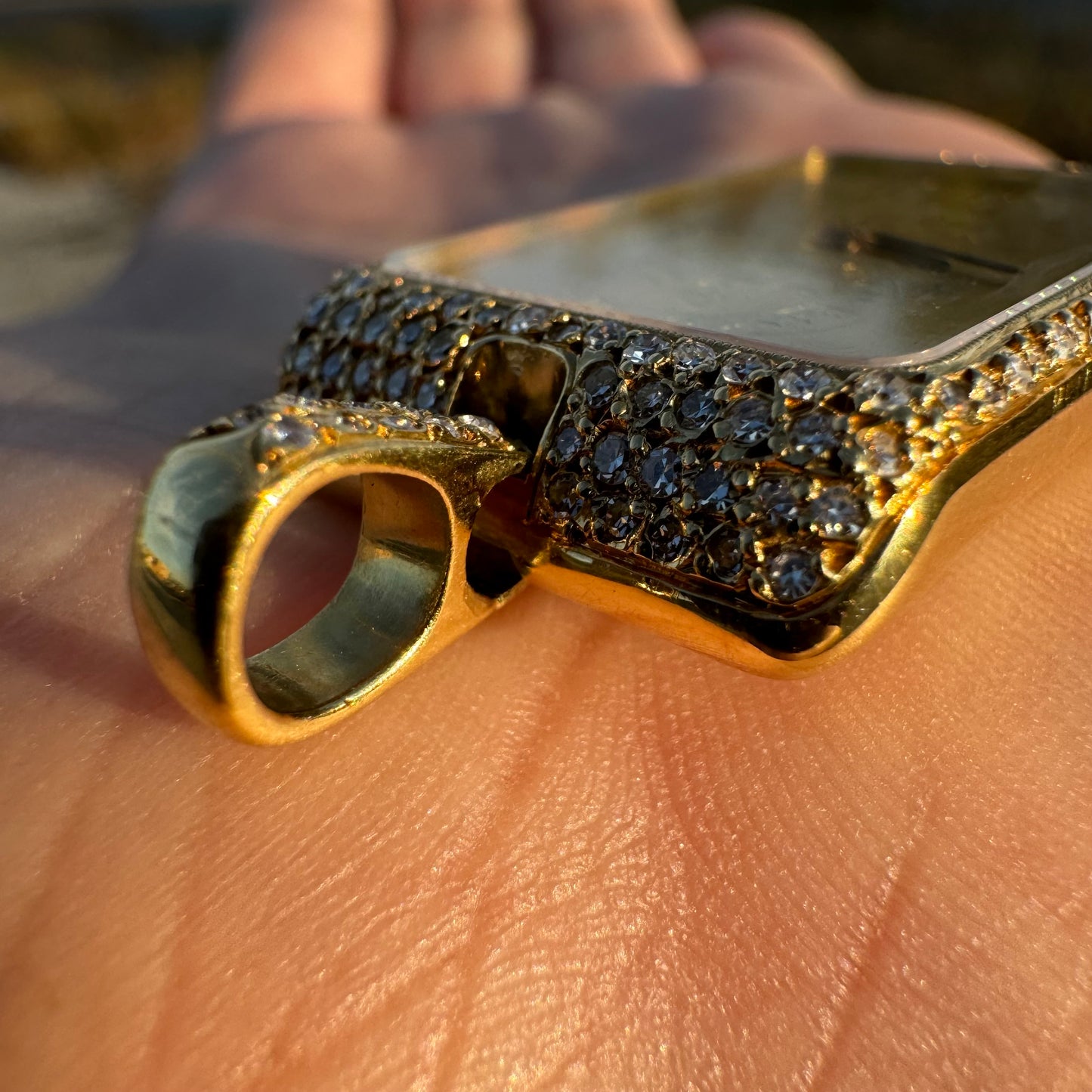 Rare 1980’s Corum UBS 10 Gram Pure 999.9 Gold Ingot Bar Diamond Watch Pendant