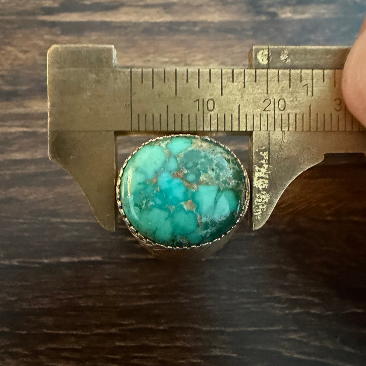 Vintage Solid 14k Yellow Gold Royston Turquoise Signet Ring (8)