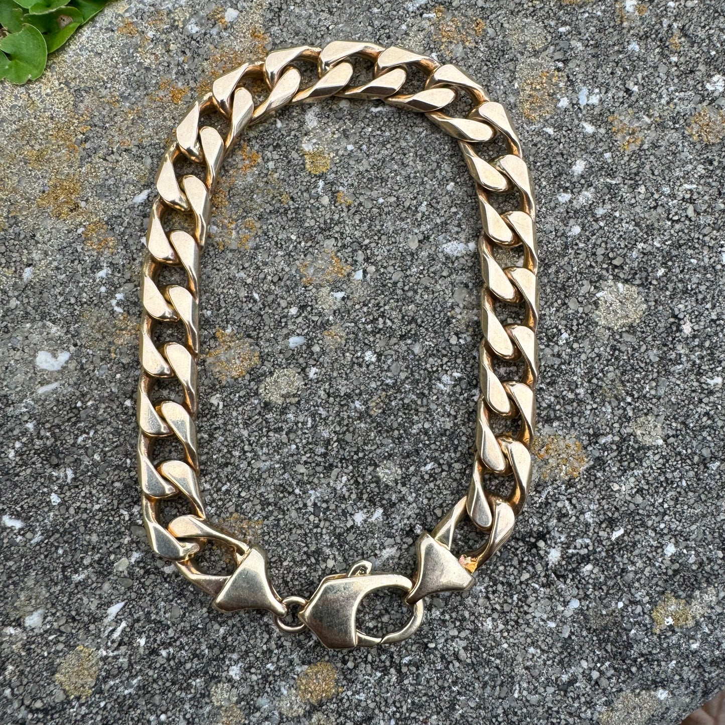 Vintage Solid 14k Yellow Gold Super Heavyweight Chunky Cuban Curb Link Bracelet (8.75”)