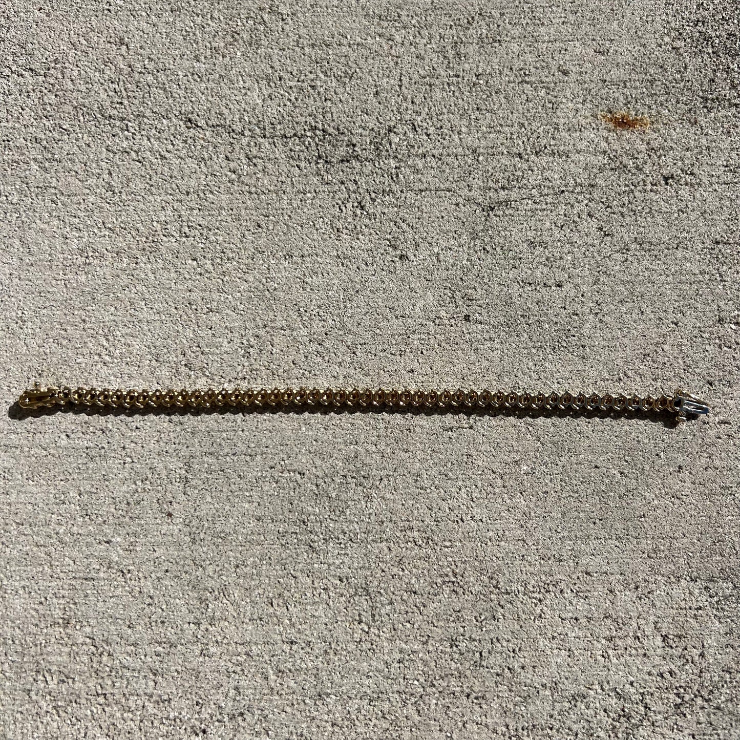 Vintage 14k Yellow Gold Heavyweight 2.0CTW Natural Diamond S-Link Tennis Bracelet (7.35”)