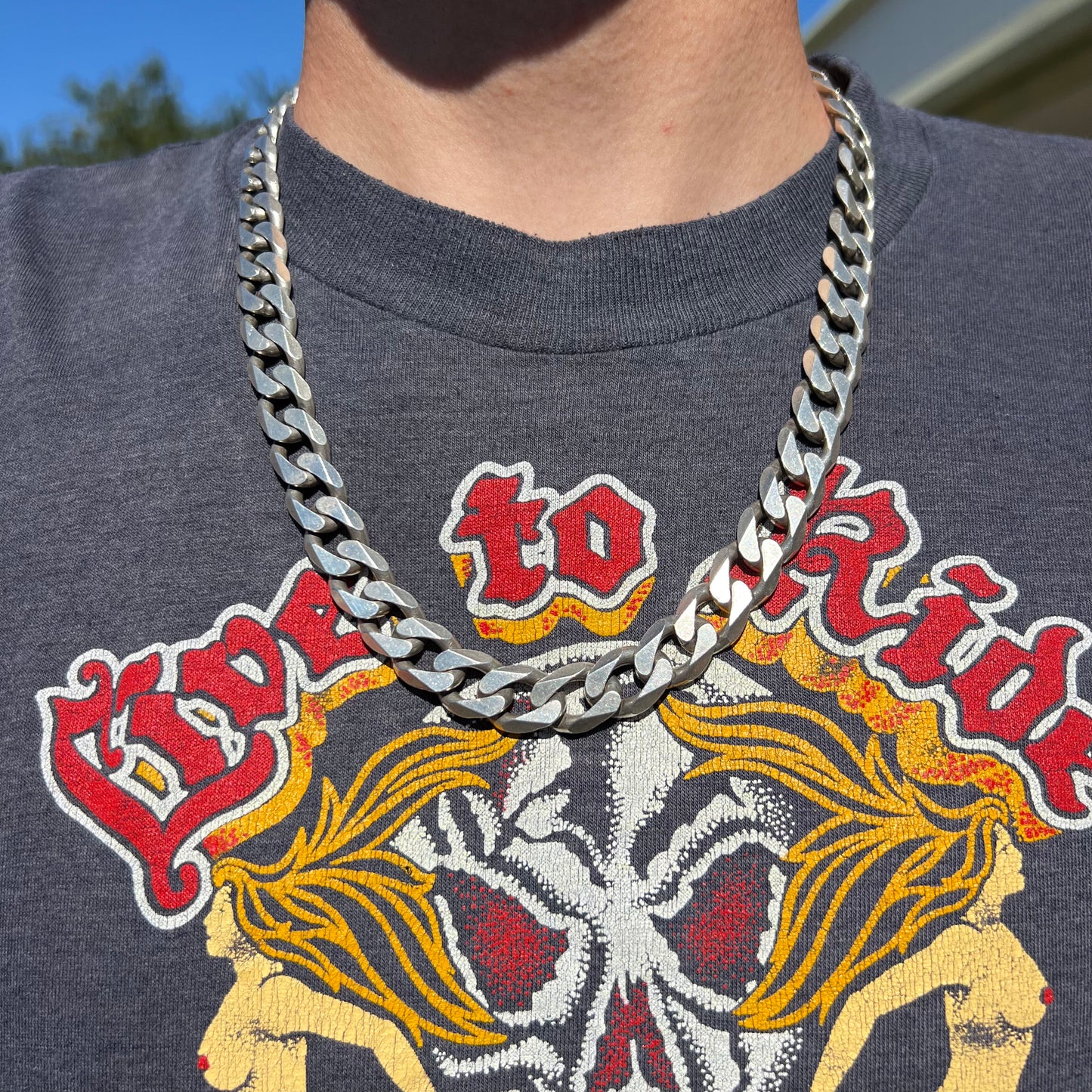 1990’s Solid Sterling/.925 Monster Heavyweight 130g Italian Cuban Link Necklace (22”)