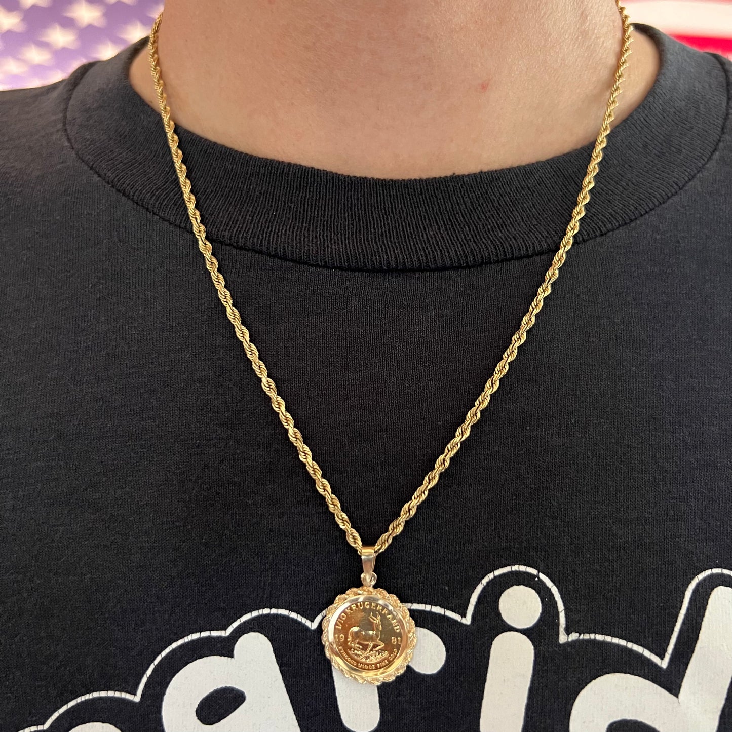 1981 South Africa 1/10 oZ Krugerrand Coin Pendant