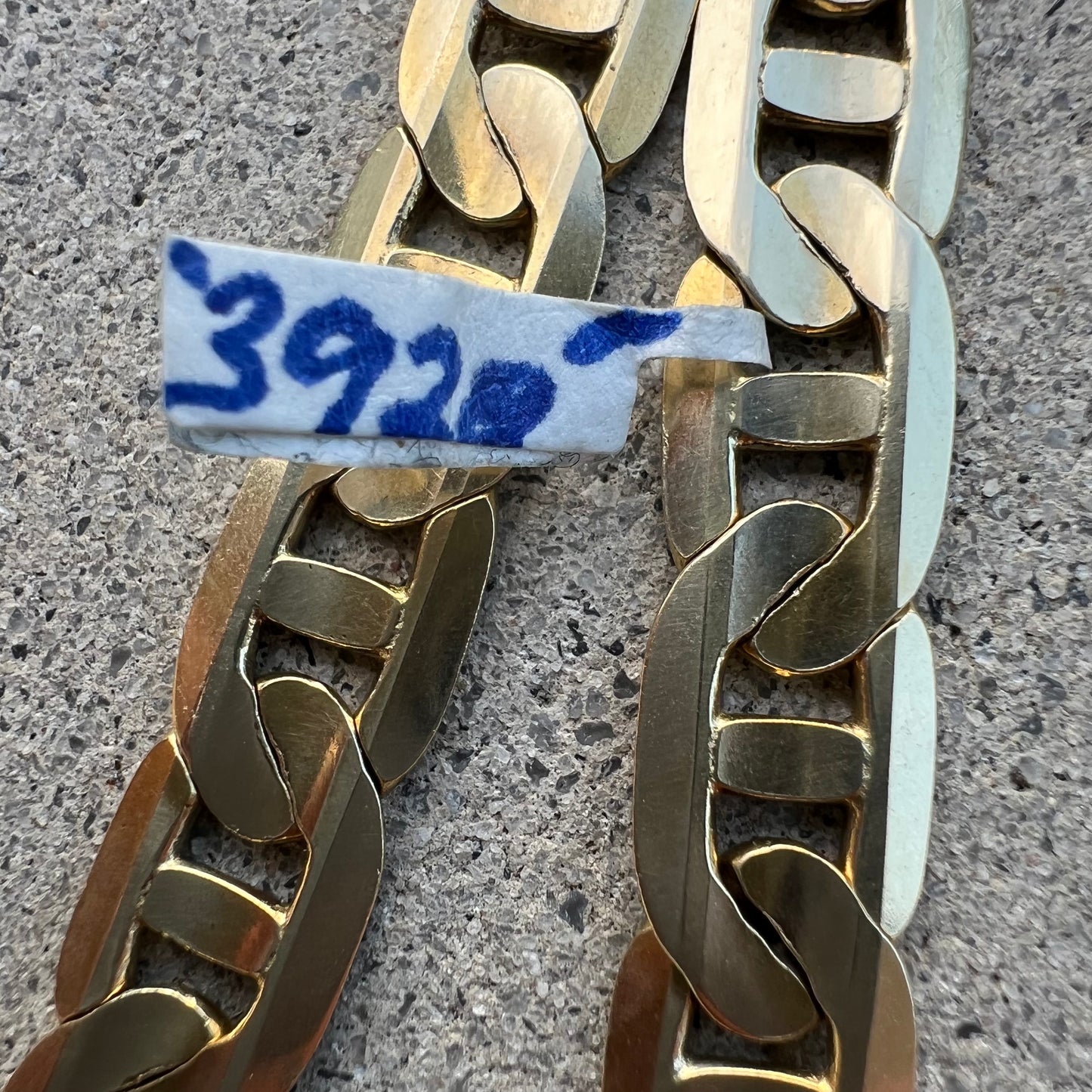 Vintage Solid 14k Yellow Gold Heavyweight Beveled Edge Italian Mariner Link Necklace (20”)