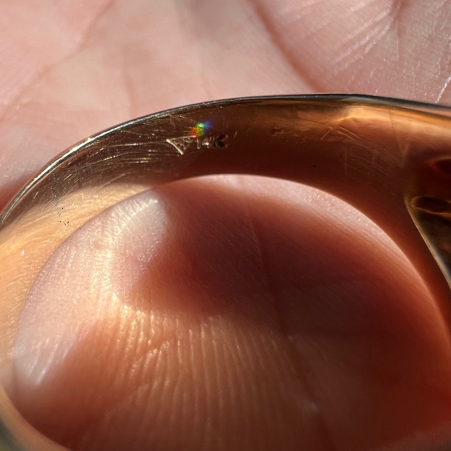 1930’s 14k Yellow Gold .75Ct Old Euro Cut Diamond Gents Ring (10.25)