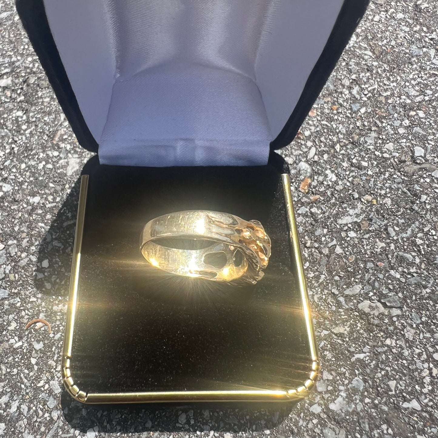 Vintage 14k Solitaire Diamond Freeform Nugget Ring