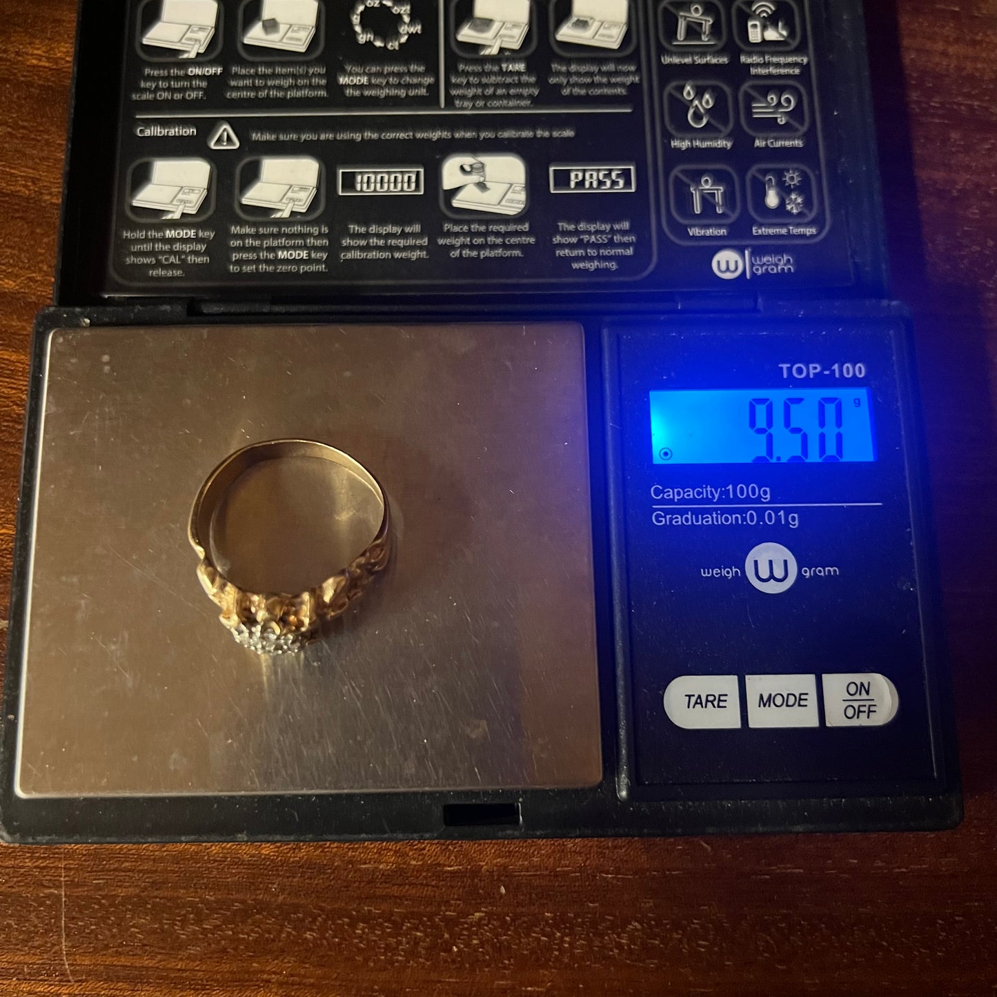 1970’s 14k Kentucky Cluster Diamond Nugget Ring (13)