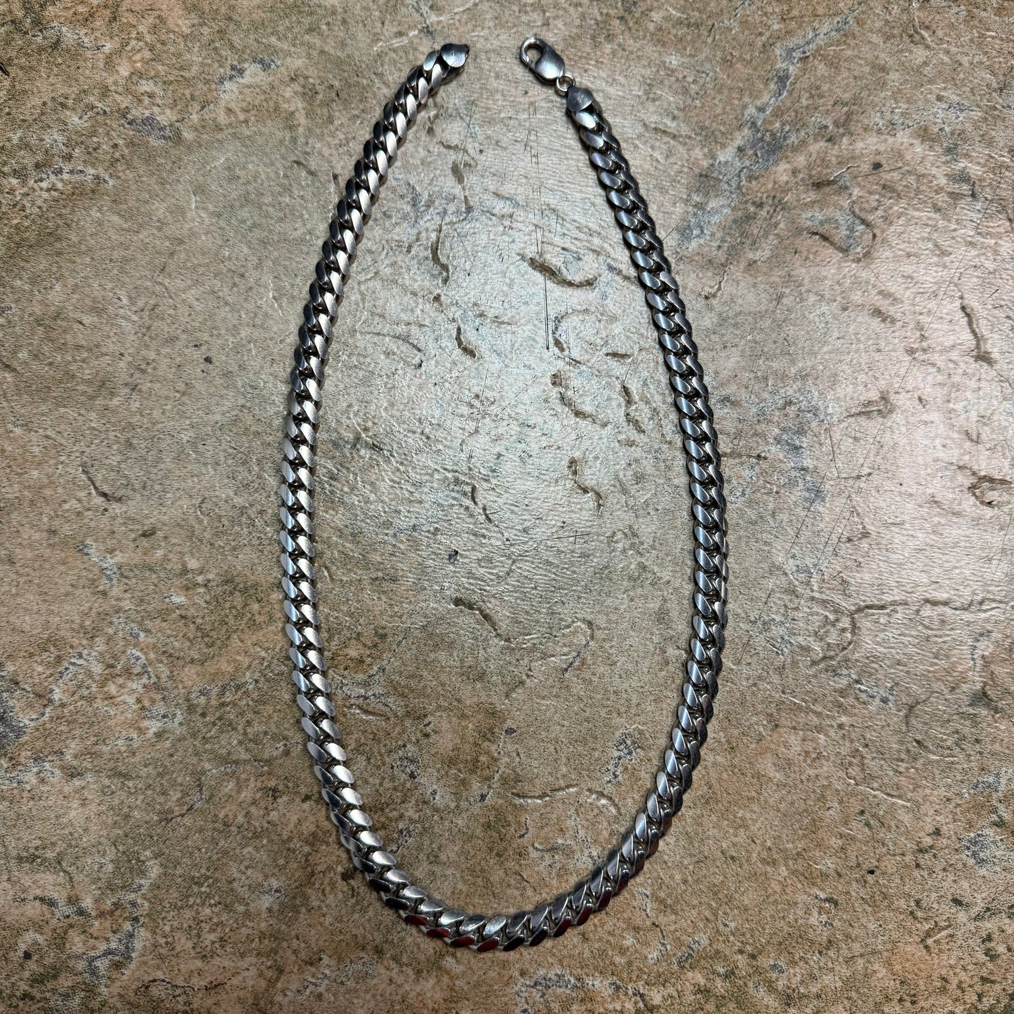 Vintage Solid Italian Sterling/.925 Super Heavyweight Miami Cuban Link Necklace (22”)