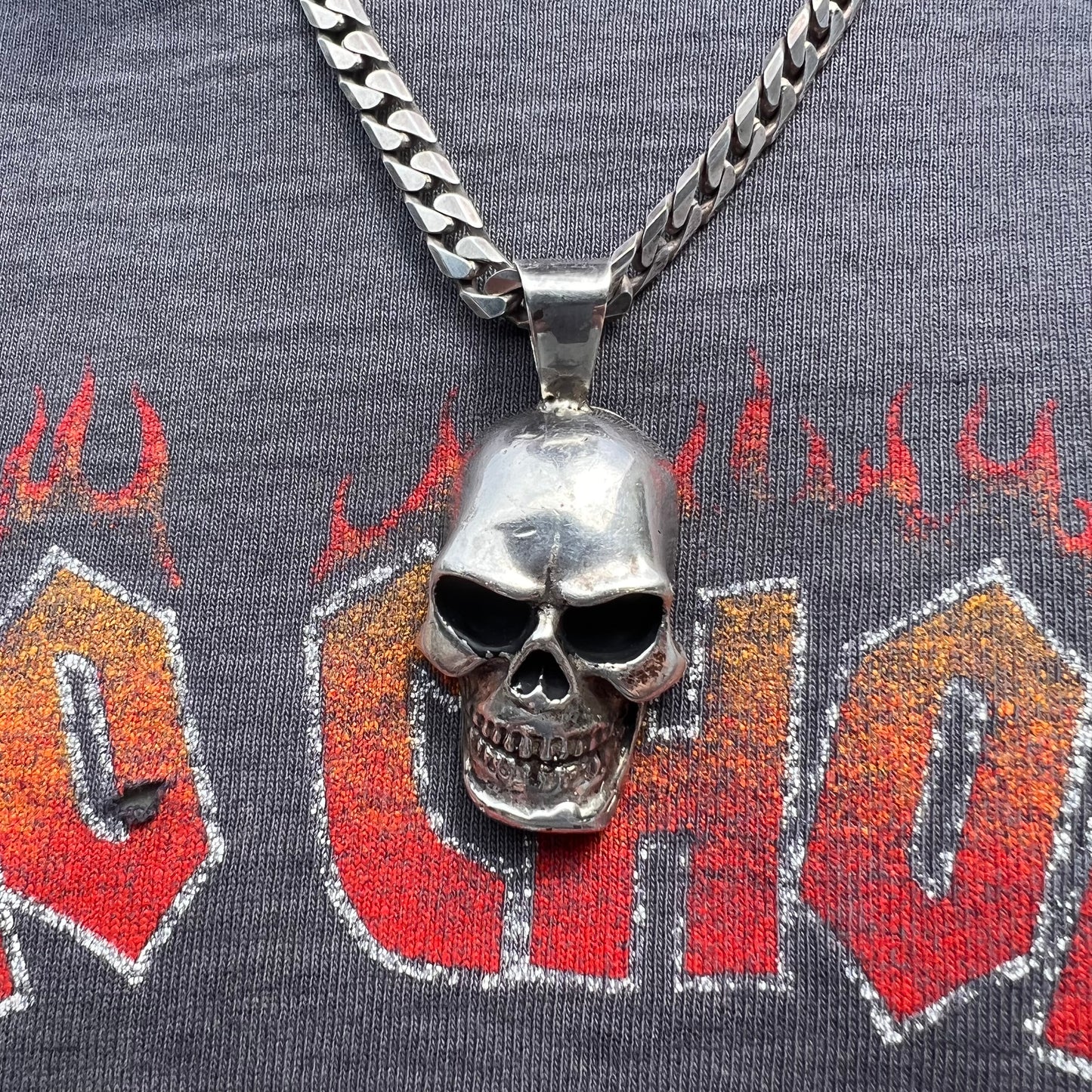 Custom Heavyweight Solid Sterling Silver Skull Pendant