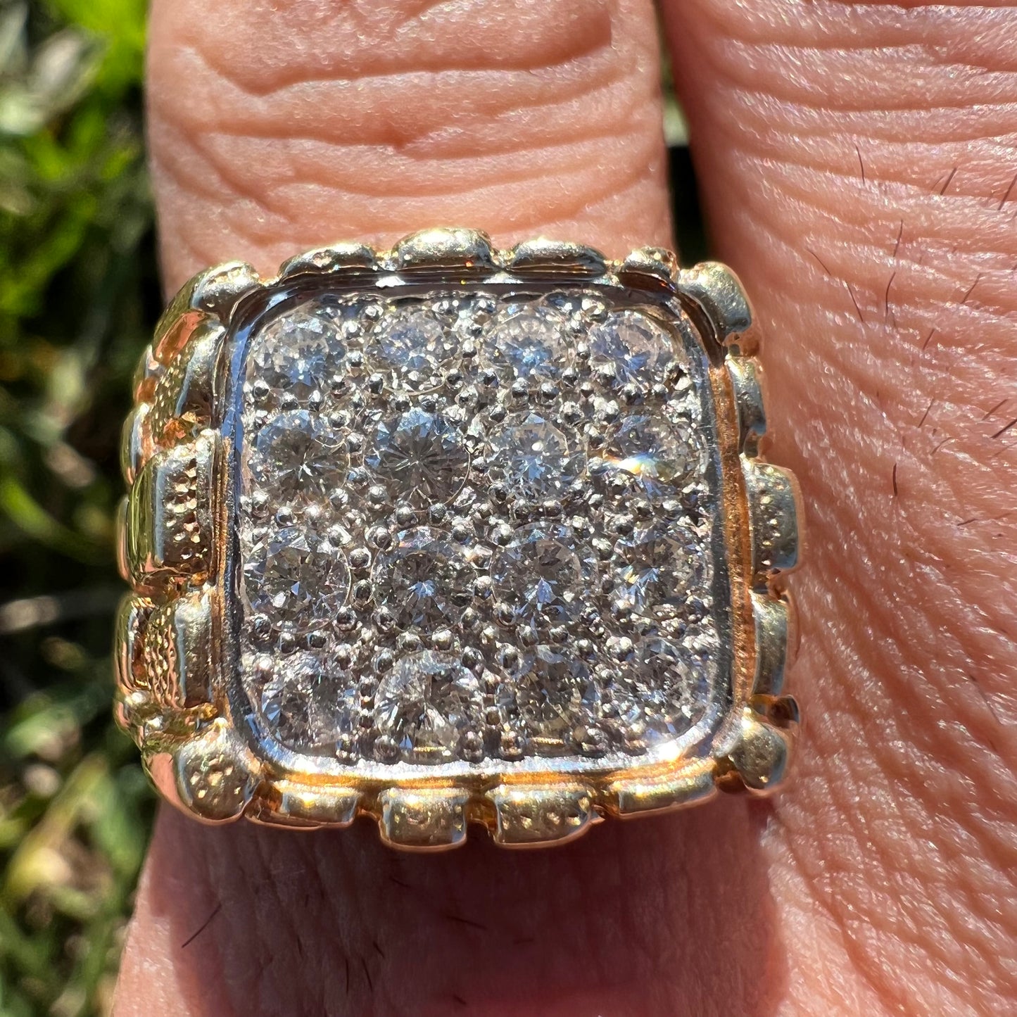 Vintage 14k Yellow Gold 1.25CTW Natural VVS Diamond Nugget Ring (11)