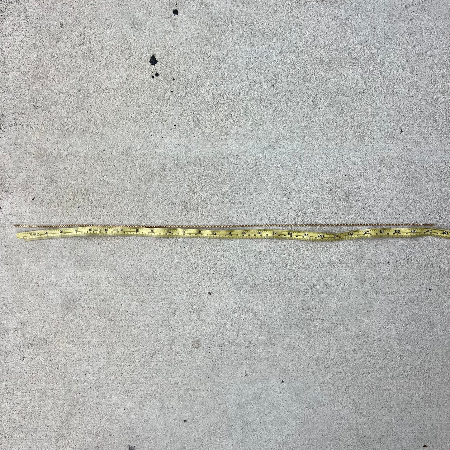 1980’s Solid 14k Yellow Gold Long Rope Chain Necklace (27”)