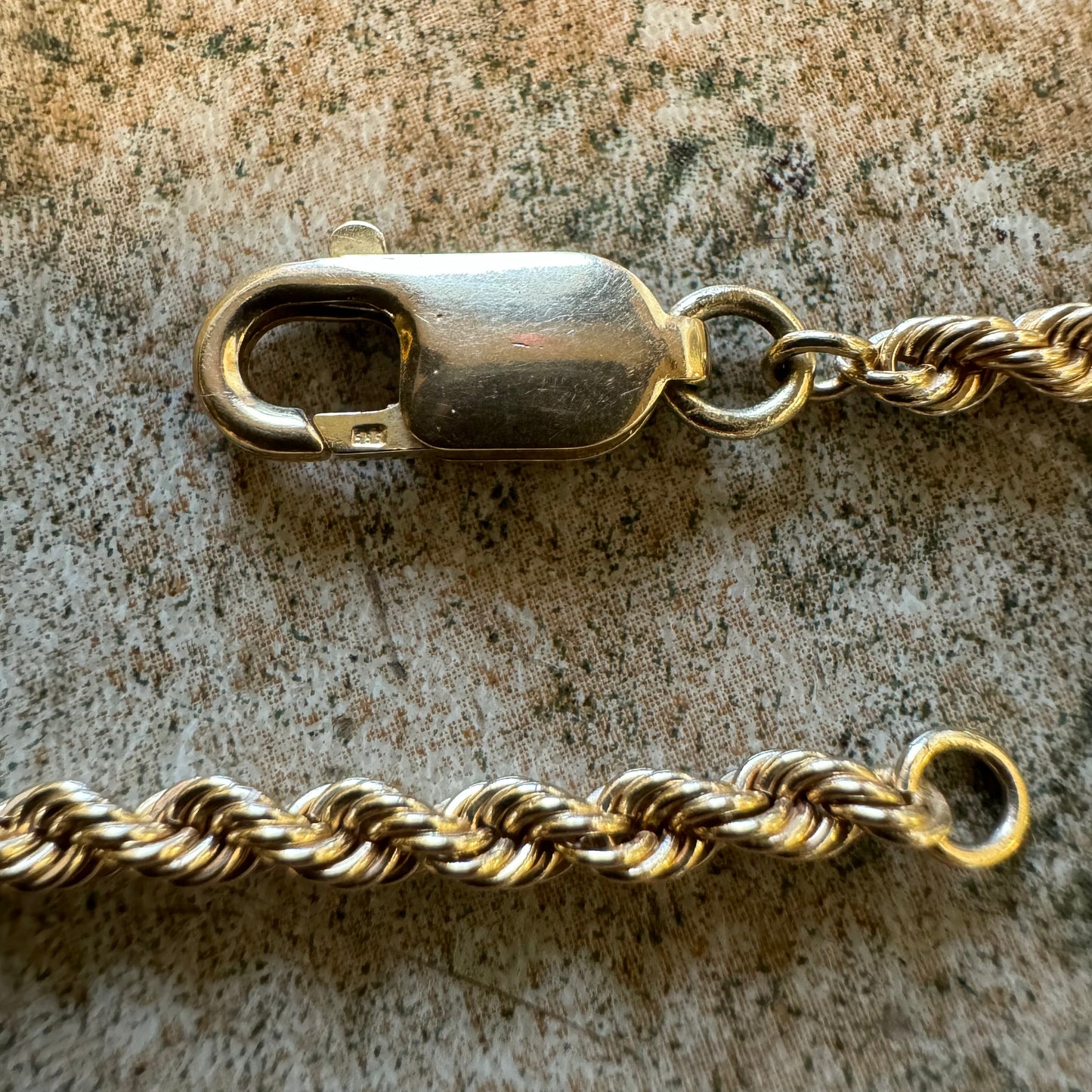 Vintage Solid 14k Yellow Gold Long Rope Chain Necklace (26.5”)