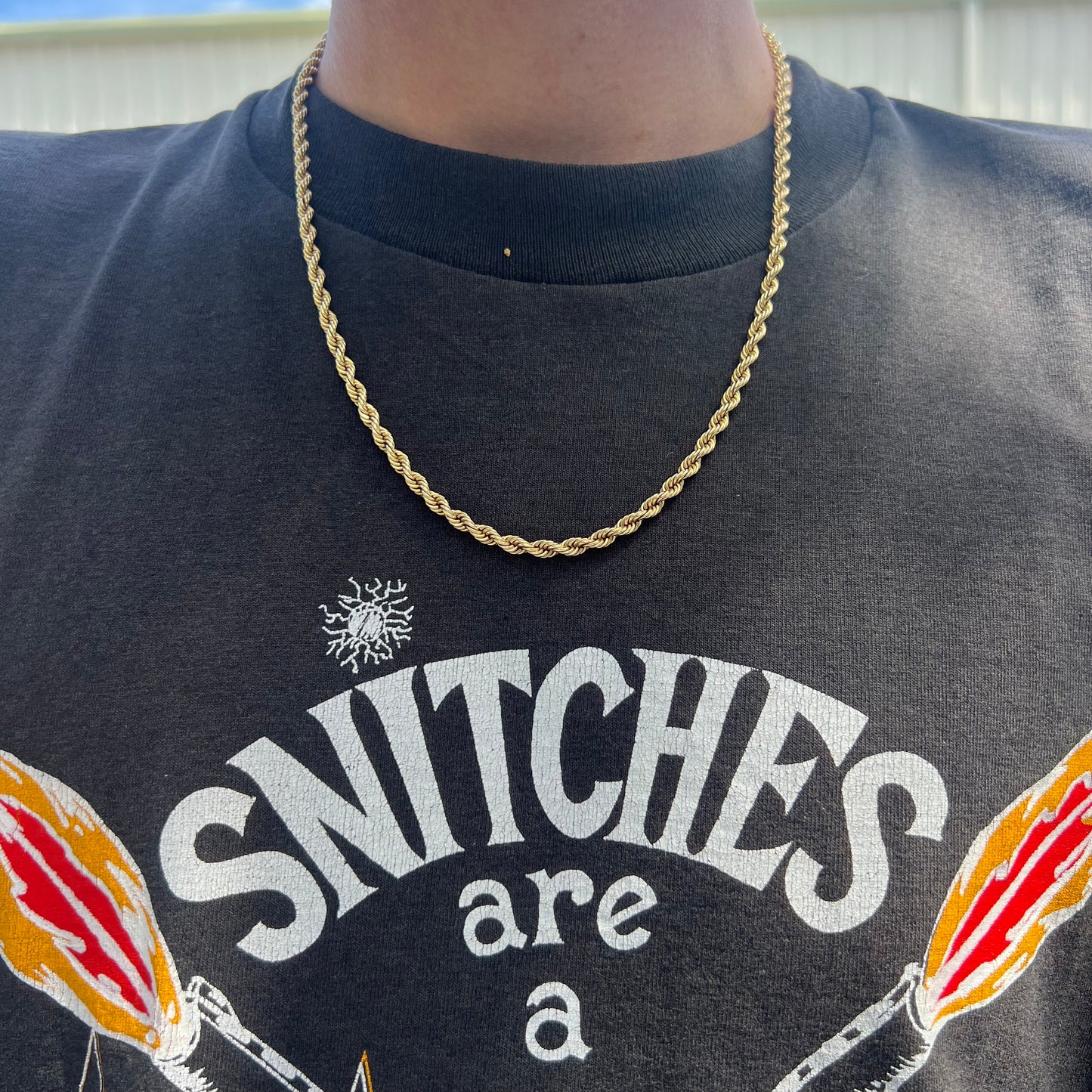 1970’s Solid 14k Yellow Gold Classic Rope Chain Necklace (21.5”)