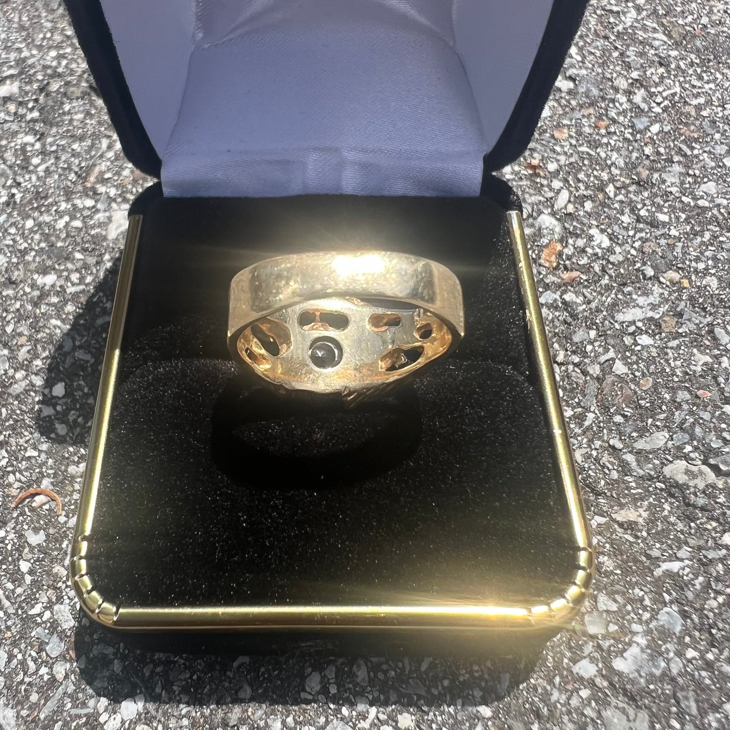 Vintage 14k Solitaire Diamond Freeform Nugget Ring