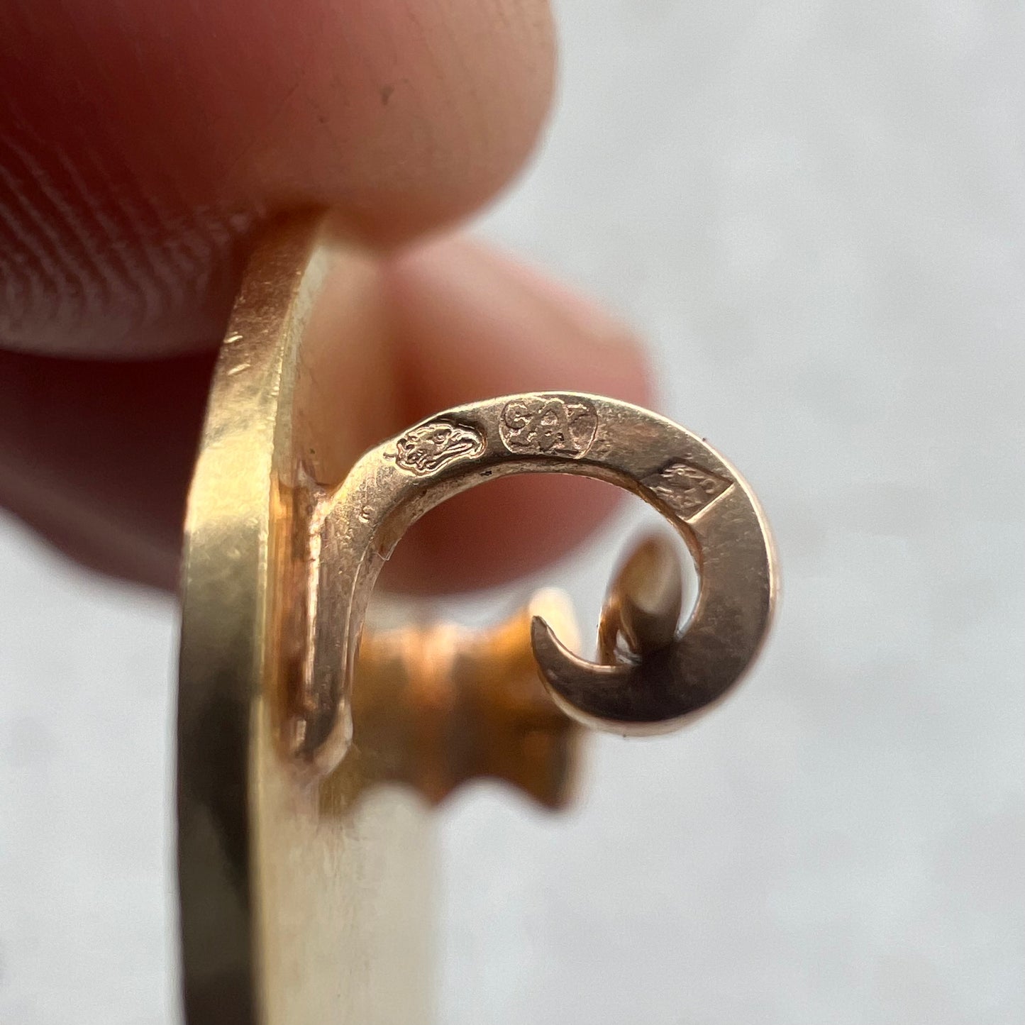 Antique French Art Nouveau Solid 18k Gold Rose Cut Diamond Brooch