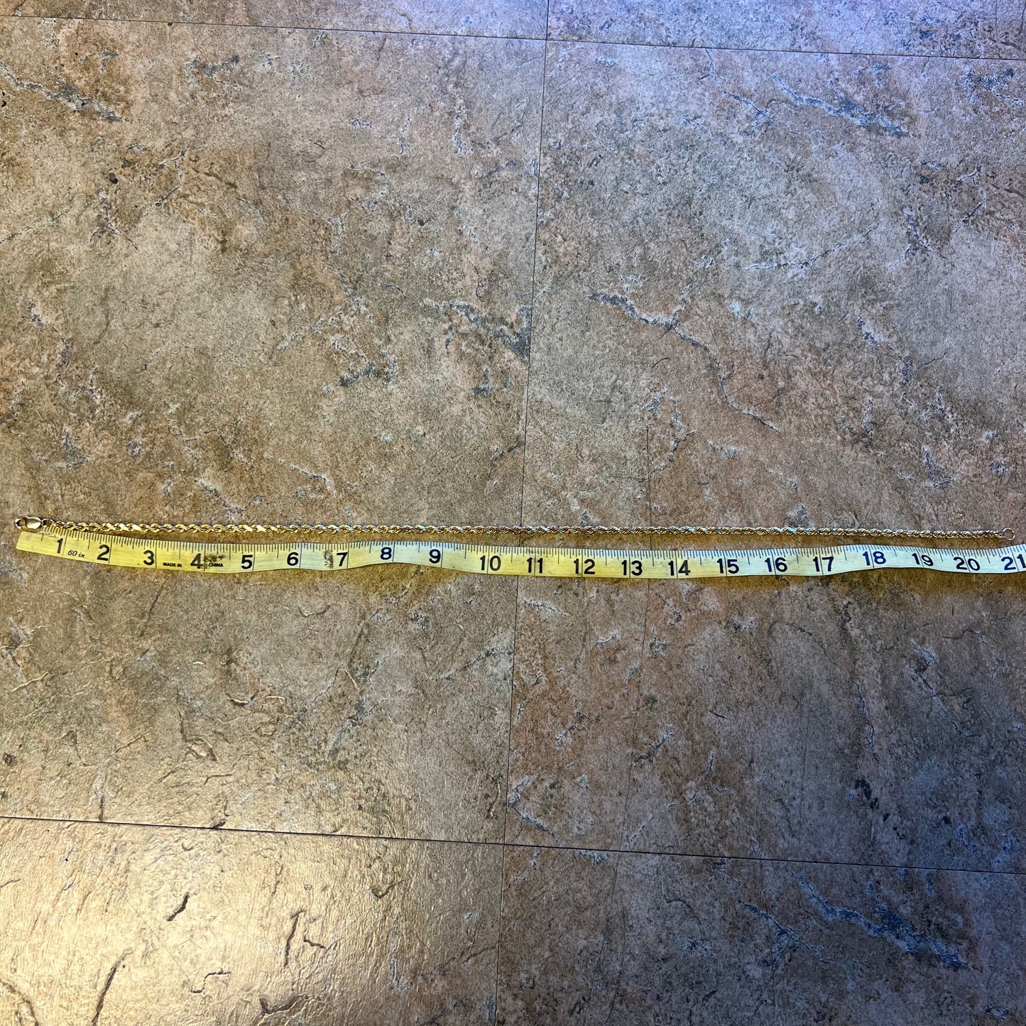 Vintage Solid 14k Yellow Gold Heavyweight Diamondcut Rope Chain Necklace (21”)