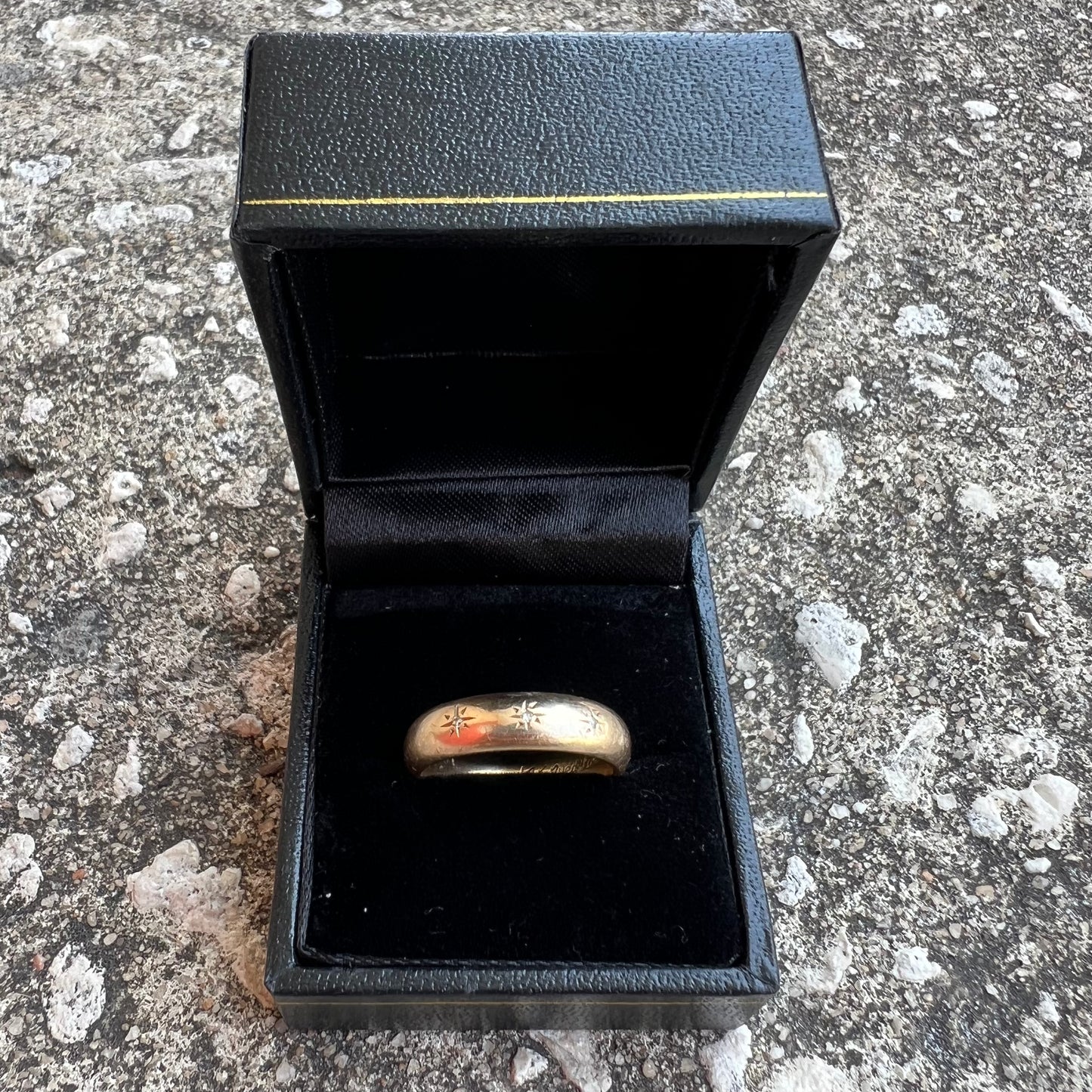 Mid-Century 14k Natural Diamond Starburst Wedding Band By Wed-Lok (8.75)