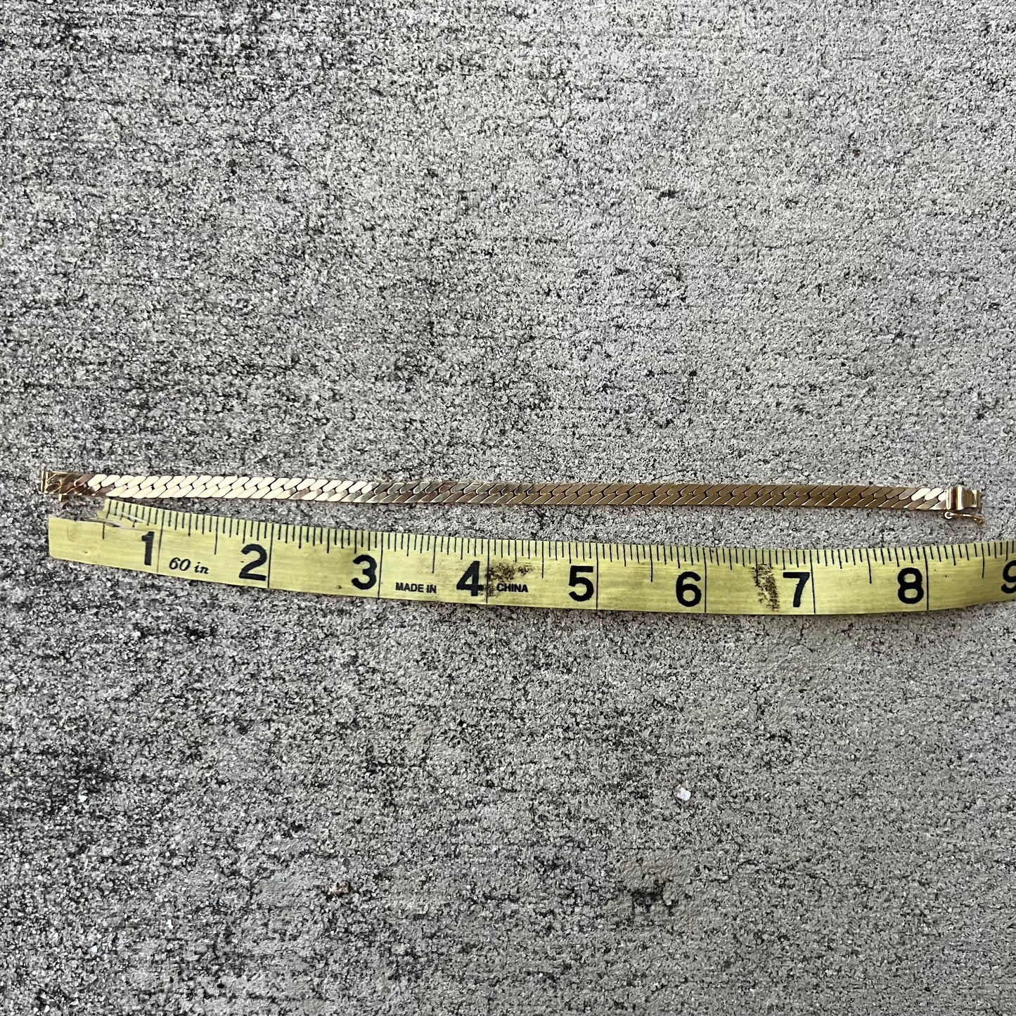 Mid 1960’s-Early 70’s Solid 14k Yellow Gold Cuban Link Herringbone Bracelet (8.25”)