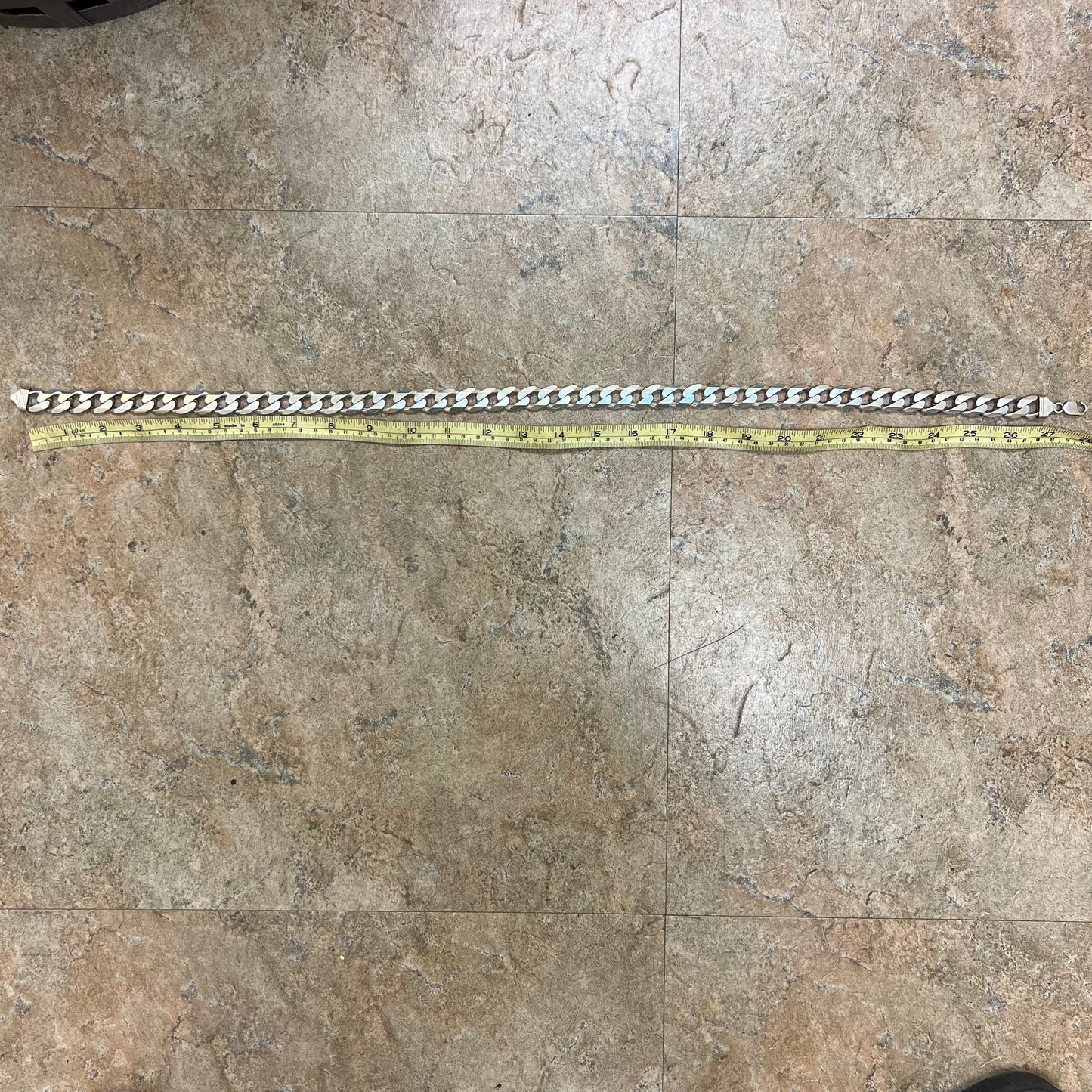 1990’s Solid Sterling/.925 Super Heavyweight Italian Cuban Link Necklace (28”)
