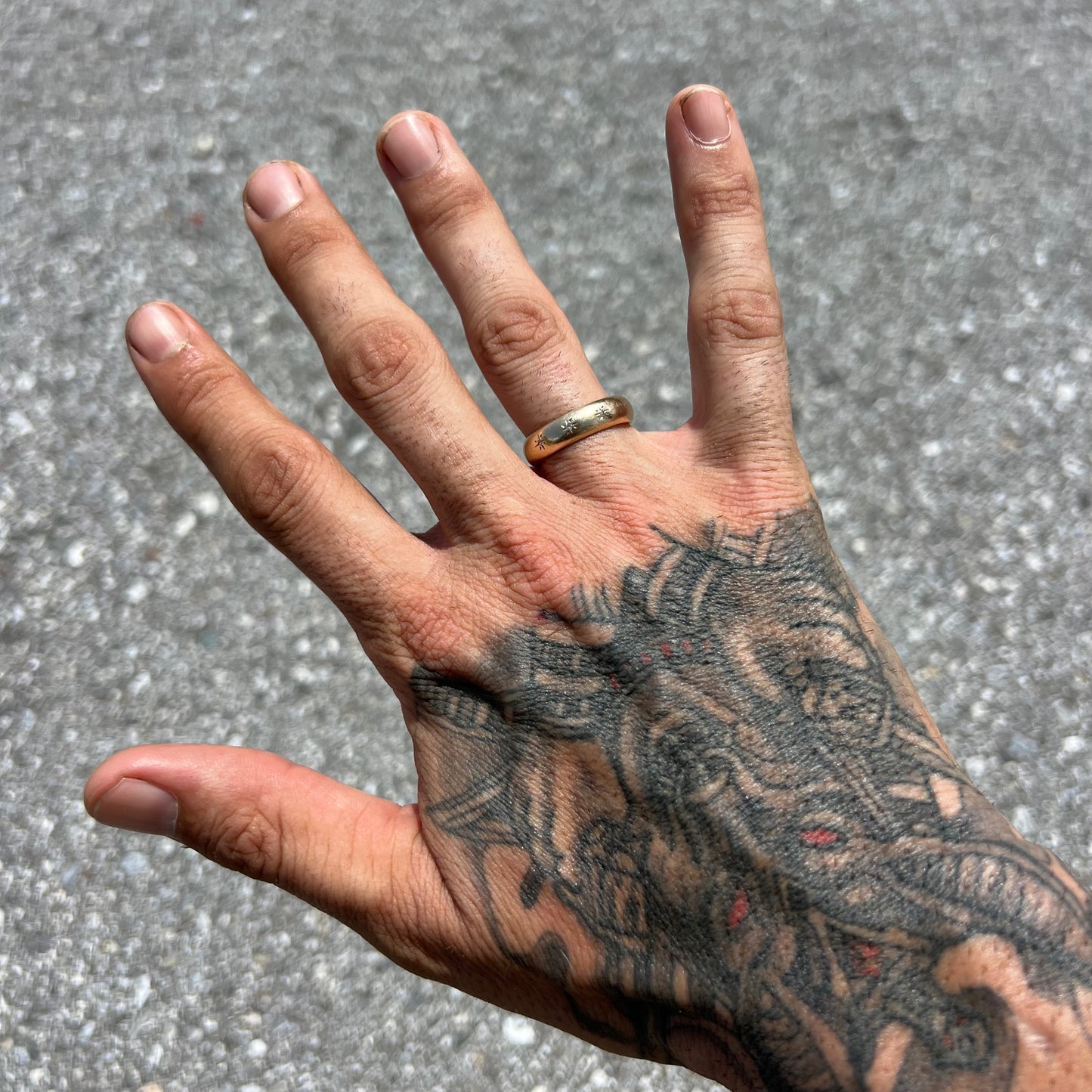 Mid-Century 14k Natural Diamond Starburst Wedding Band By Wed-Lok (8.75)