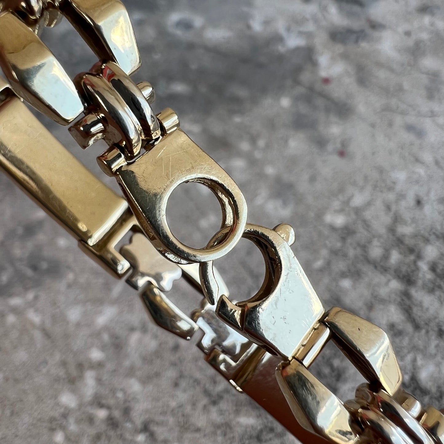 1980’s/90’s Italian 14k And Black Onyx Masculine Link Bracelet