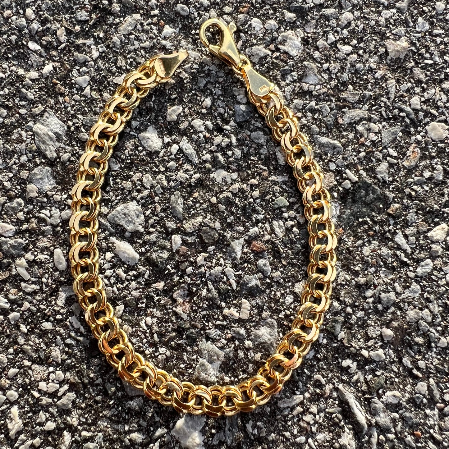 Vintage Solid 14k Figure 8 Double Linked Cuban Bracelet