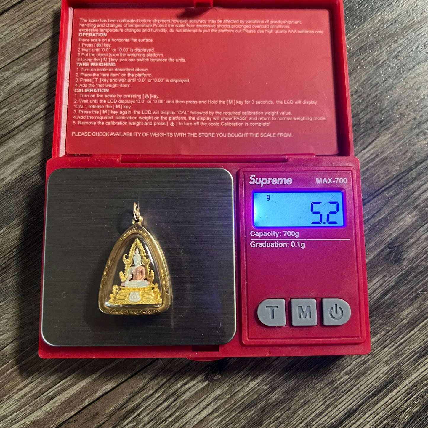 18k Gold Buddha Amulet Pendant