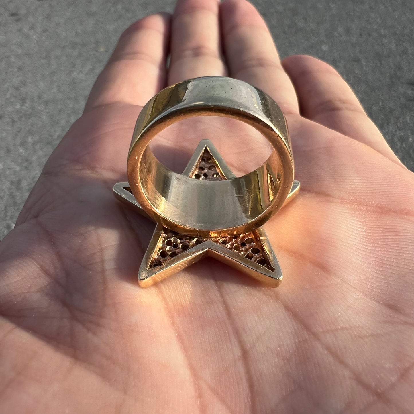 Vintage 14k Heavyweight Natural Diamond Flooded Superstar Ring (8)