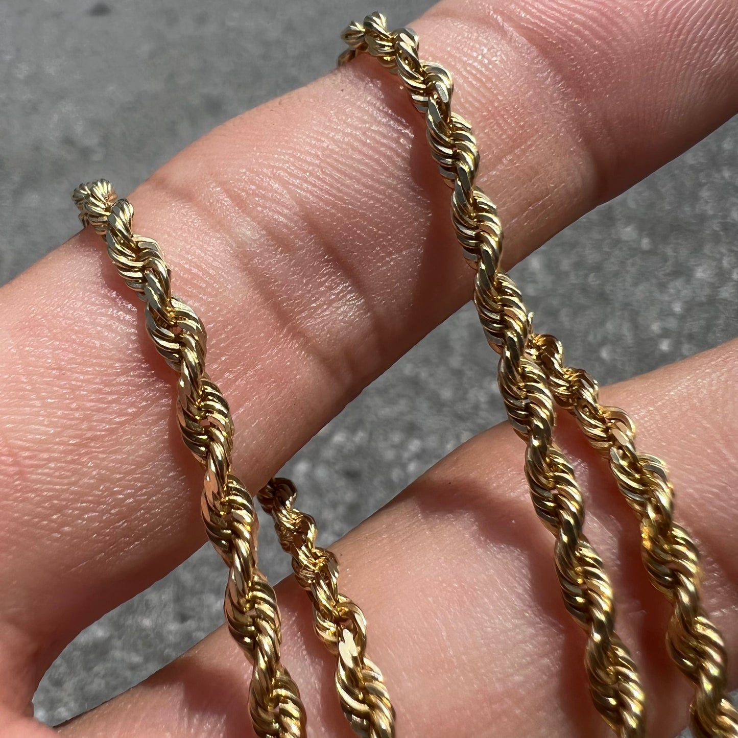 Vintage Solid 14k Diamondcut Rope Chain By Michael Anthony(18”)