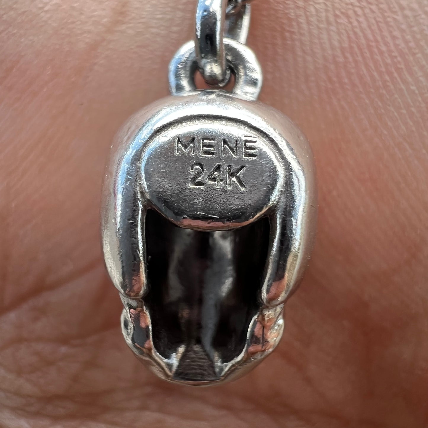 Solid Platinum Skull Pendant And Classic Link Chain By Menē