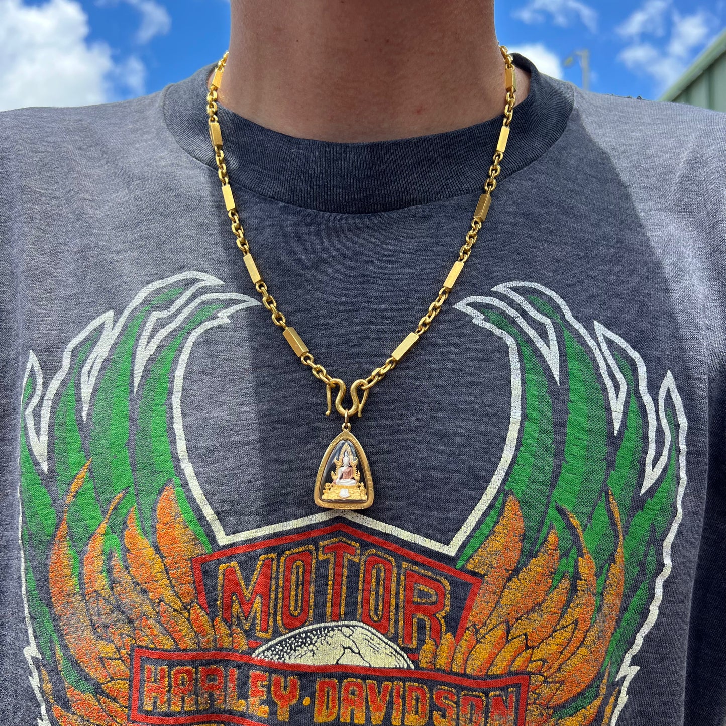 18k Gold Buddha Amulet Pendant