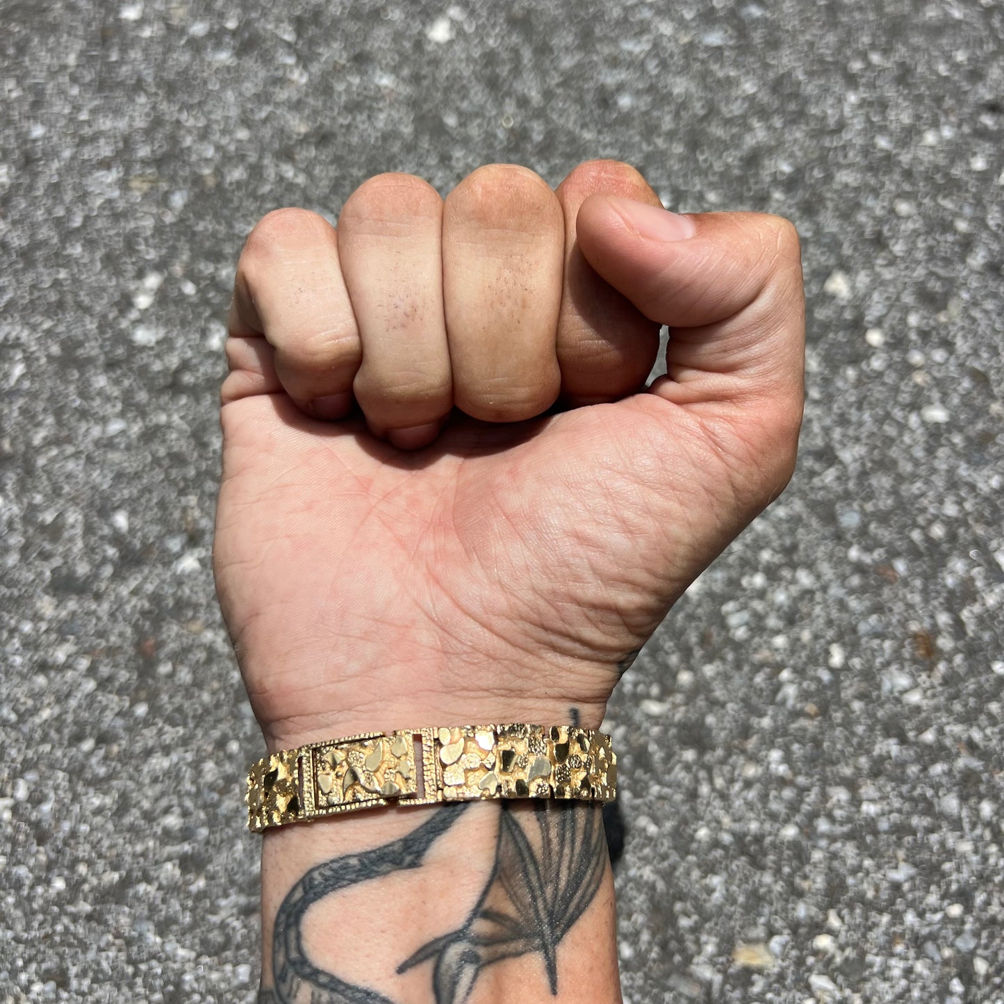 Vintage Solid 14k Nugget Bracelet By Oppenheimer Co.(8”)