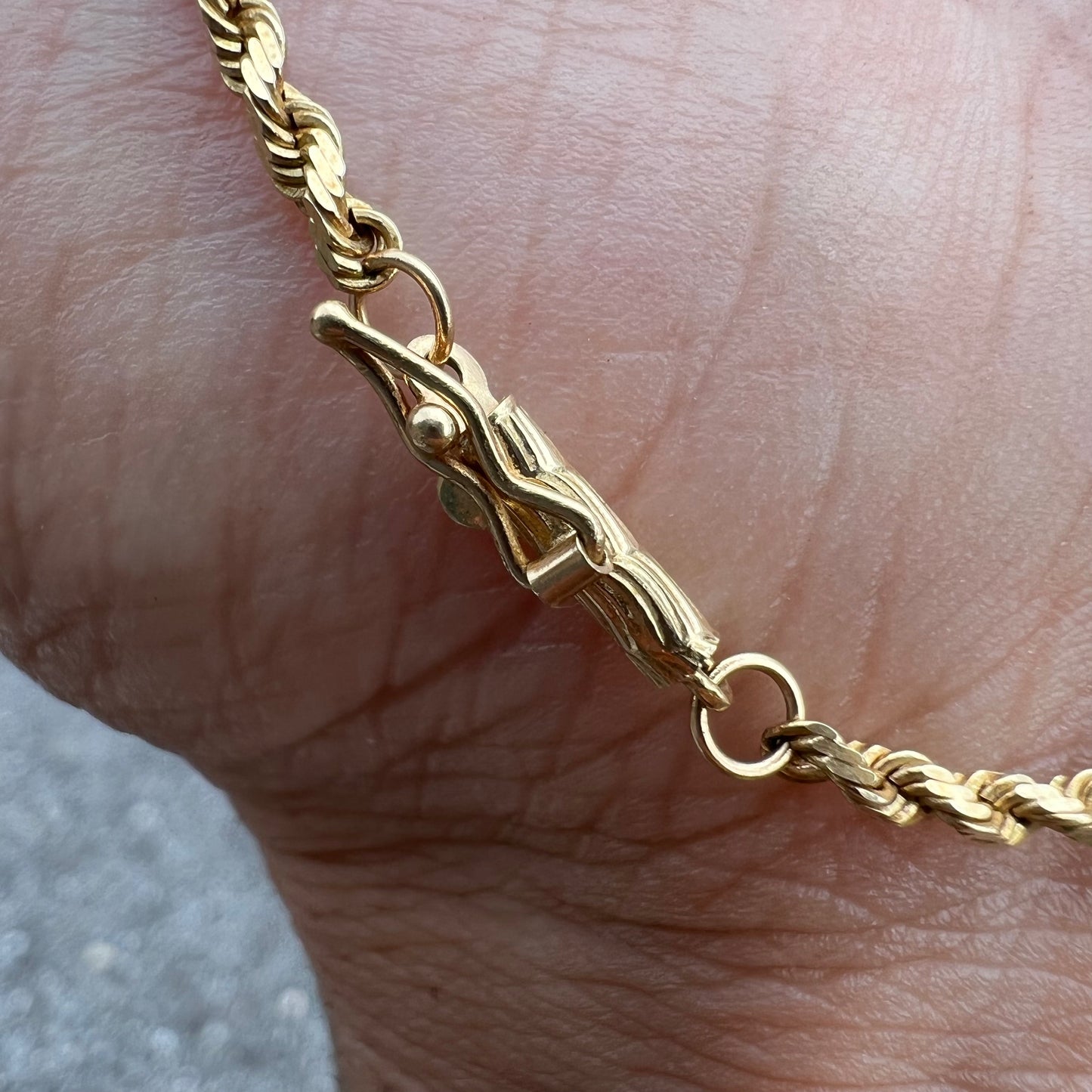 Vintage Solid 14k Diamondcut Rope Chain