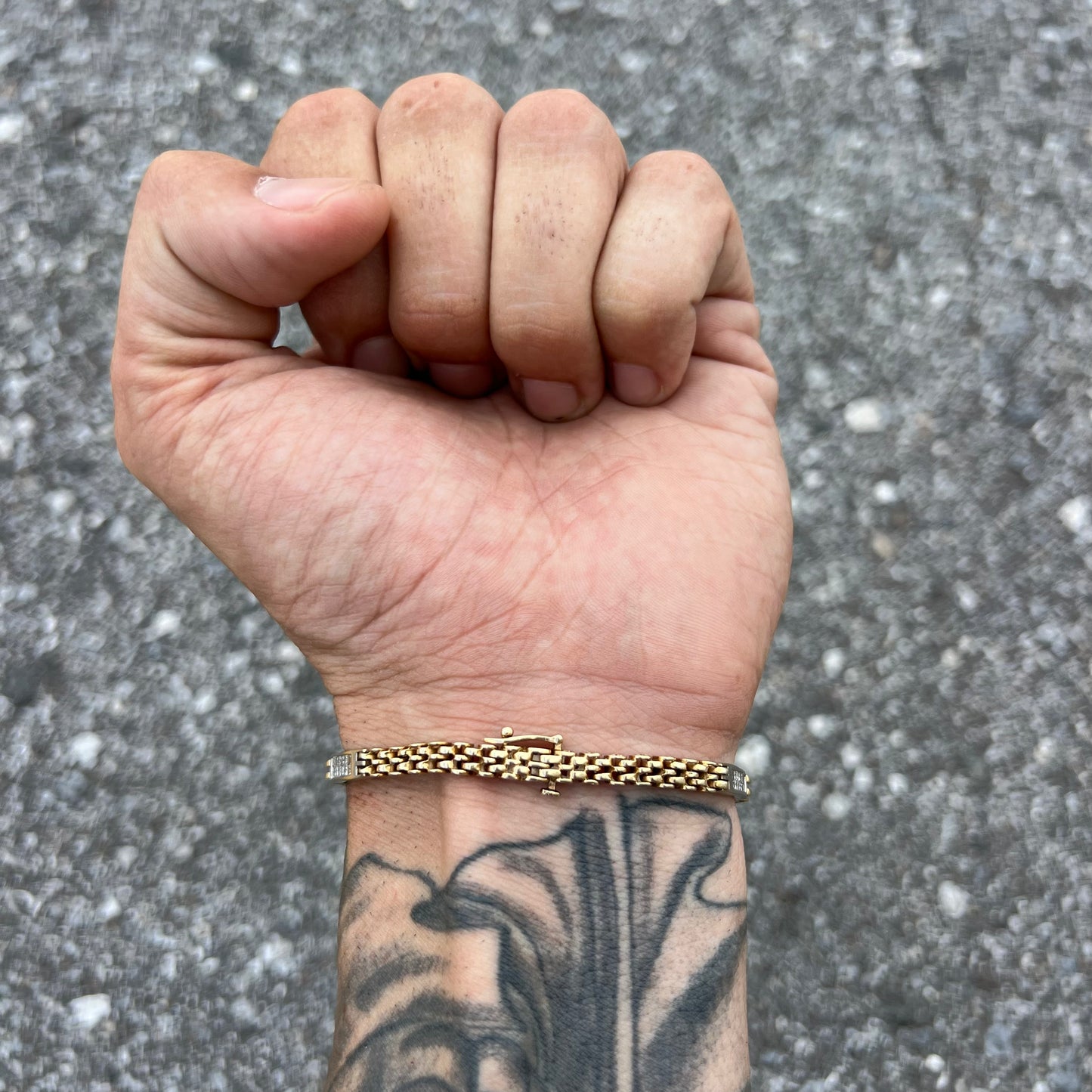 Vintage 14k Two-Tone 2.1CTW Princess Cut Diamond Bracelet (7.25”)