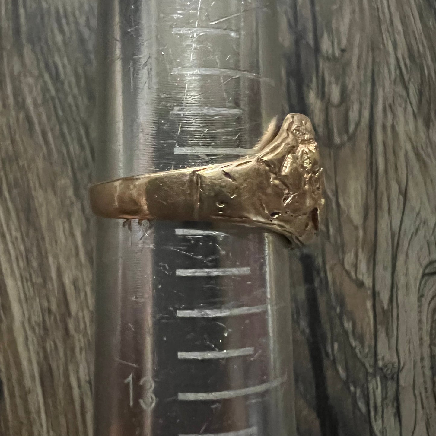 1970’s-80’s 14k Natural Diamond (.50ctw) Flooded Nugget Horseshoe Ring