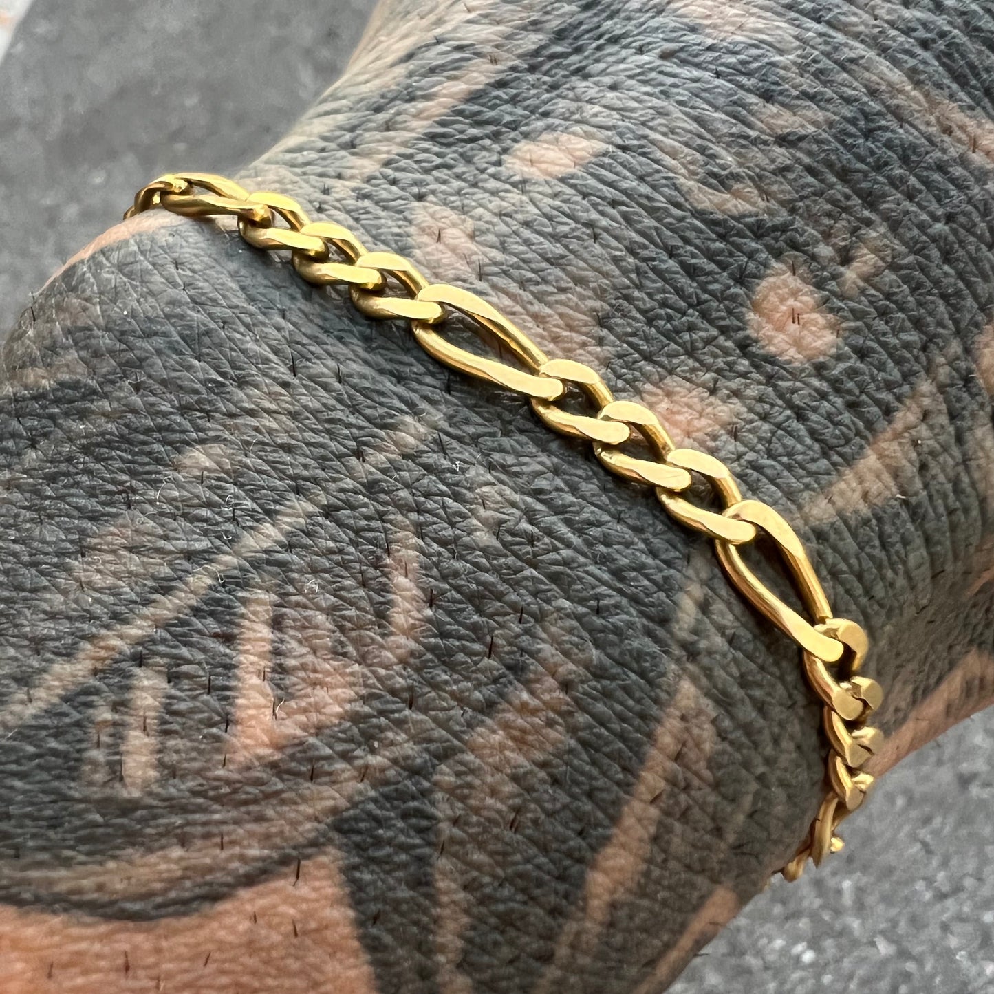 1980’s Solid 18k Italian Figaro Bracelet By Fratelli Chini