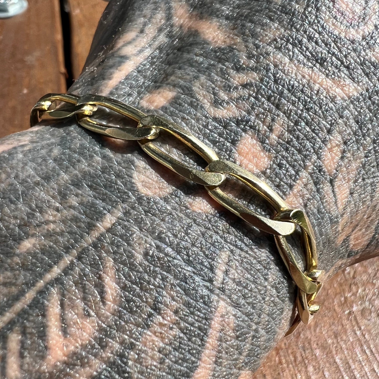 1990’s Solid 14k Italian Thick Elongated Cuban Link Bracelet (7.75”)