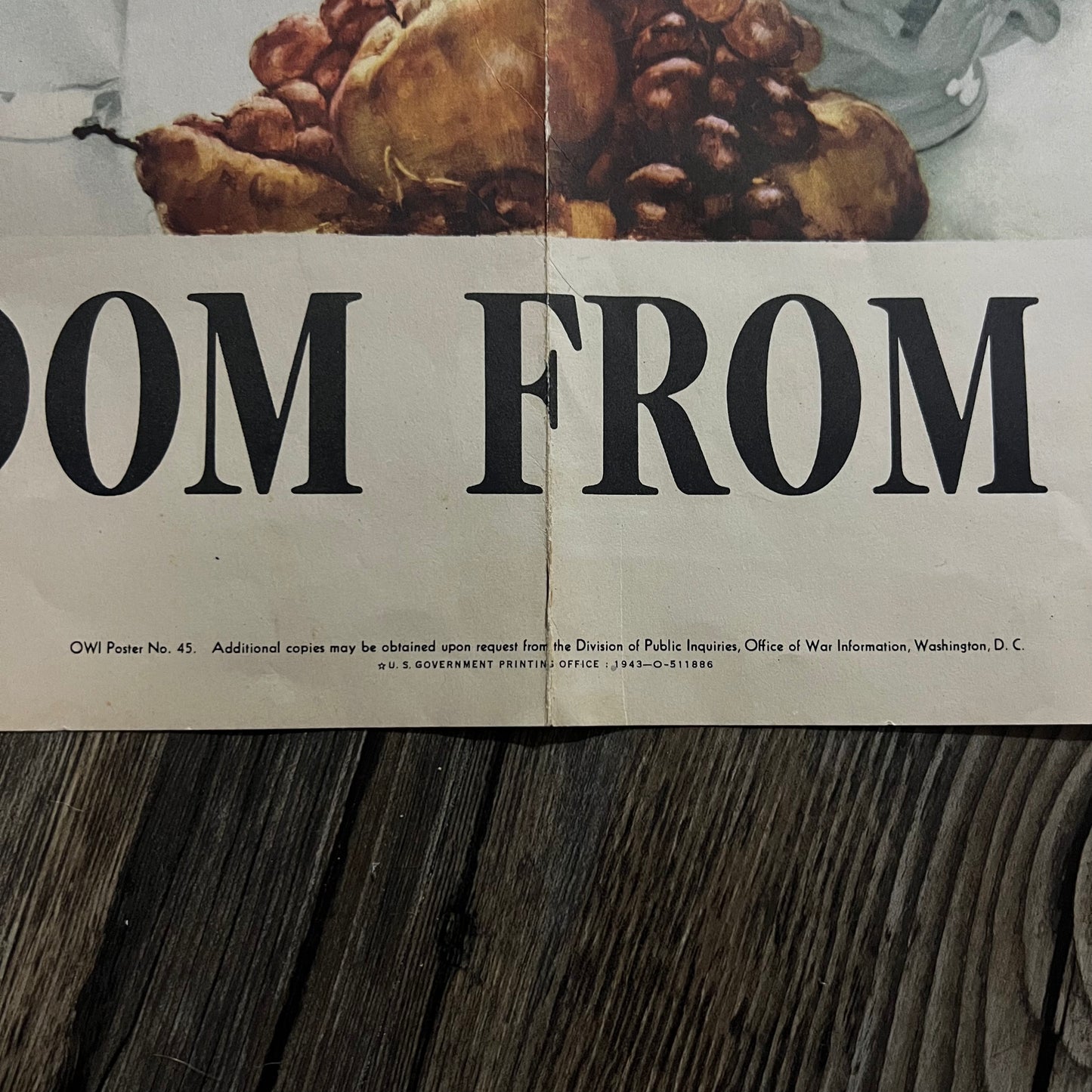 1943 WW2 Norman Rockwell “Freedom From Want” Propaganda Poster