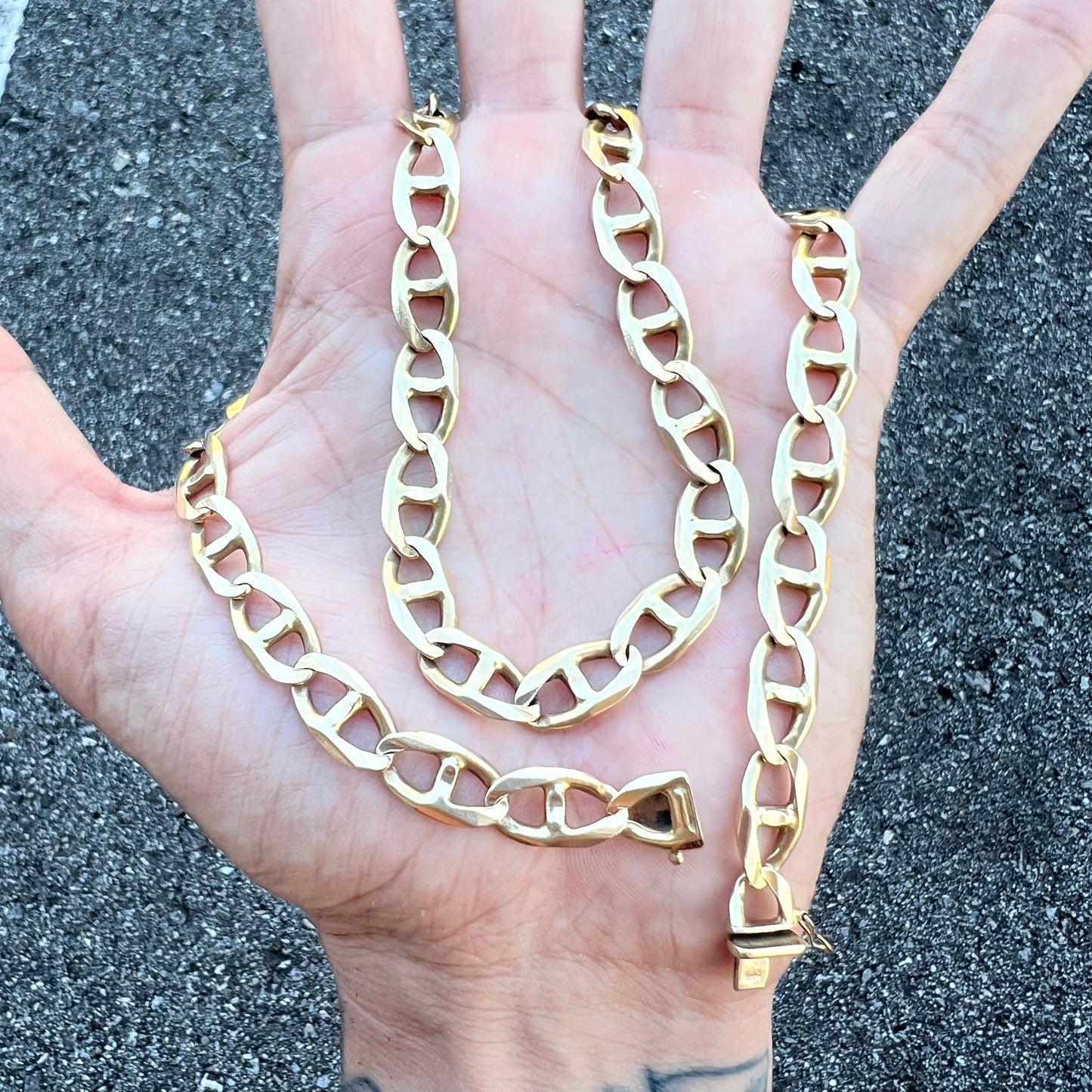 1980’s Solid 14k Heavyweight Italian Mariner Link Chain Necklace (21.25”)
