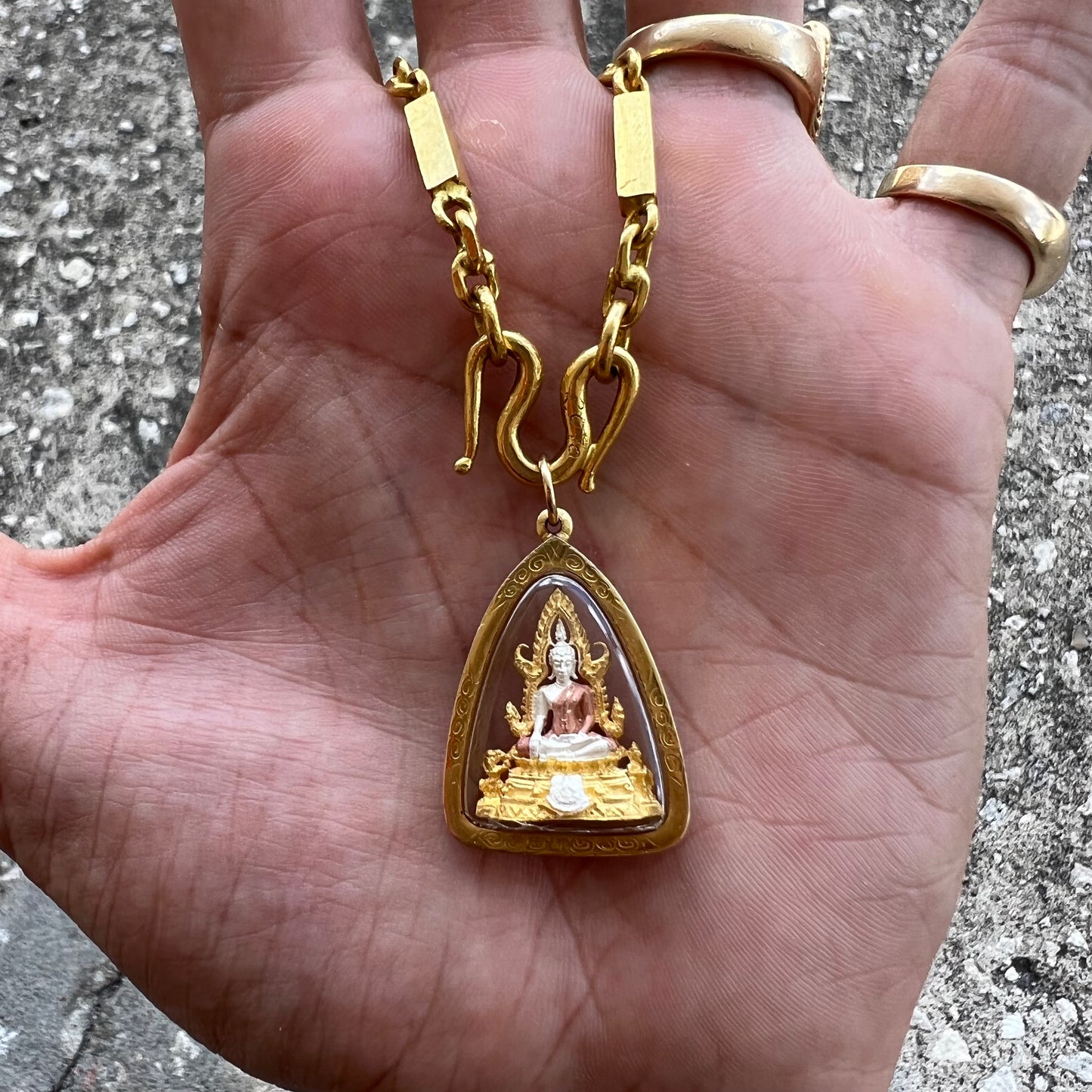 18k Gold Buddha Amulet Pendant