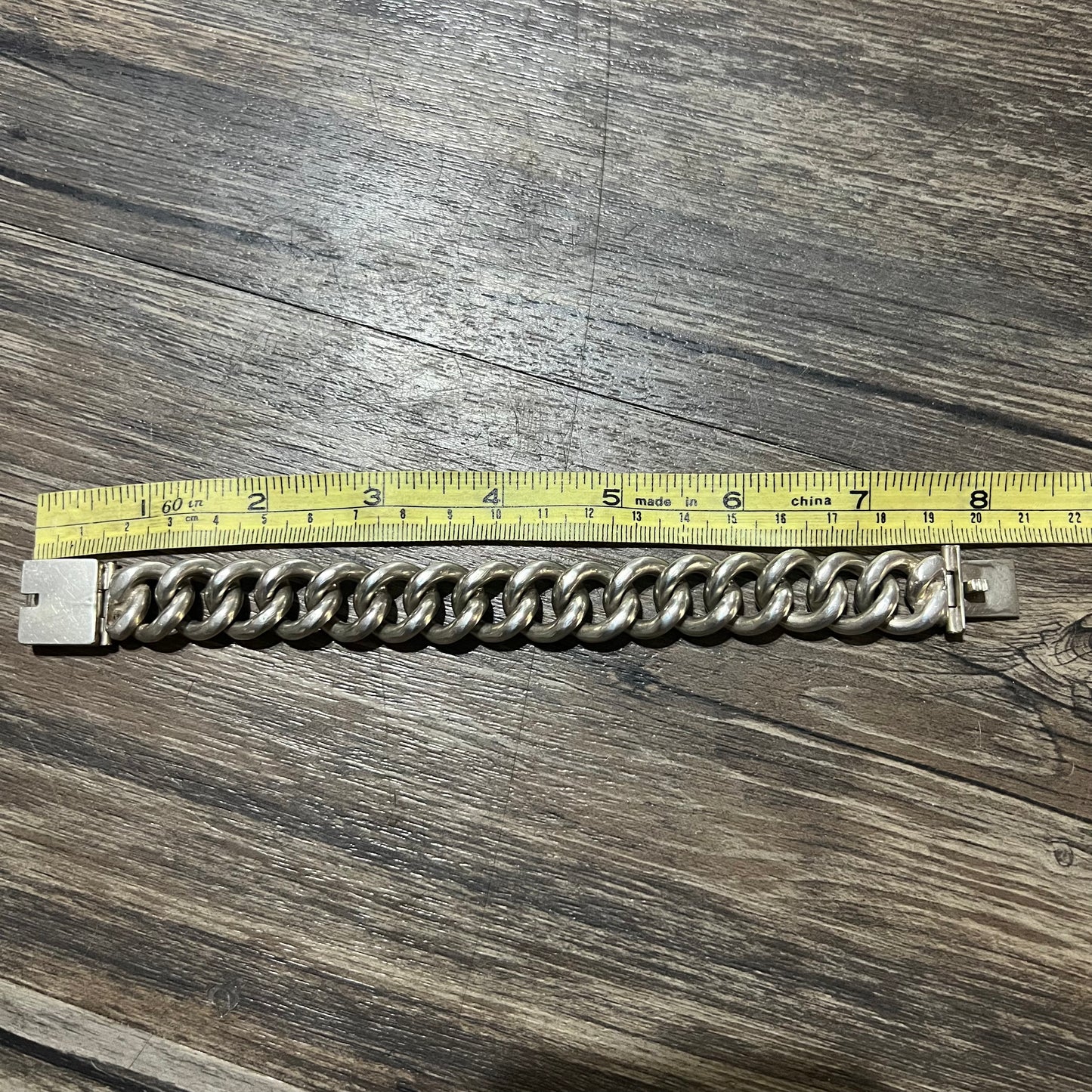 Circa 1920’s Solid Sterling/.925 Super Heavyweight Chunky Curb Link Bracelet