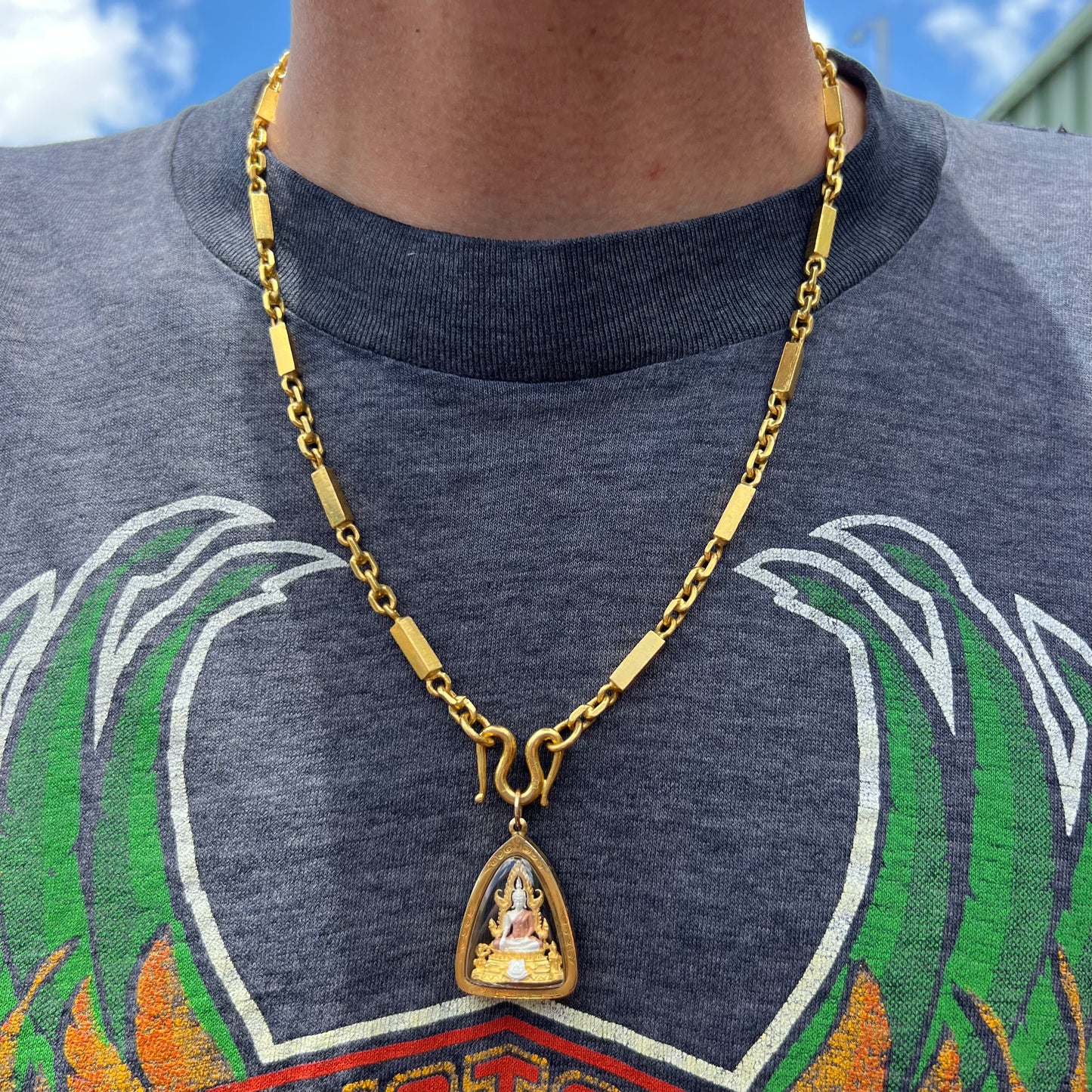 18k Gold Buddha Amulet Pendant