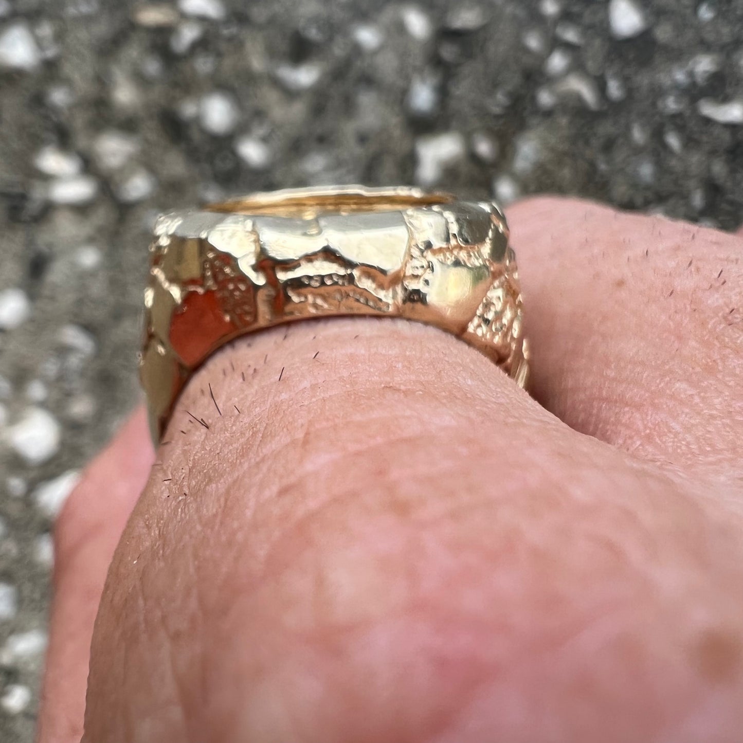 1991 Pure 24k 1/10 Oz American Eagle Coin Nugget Ring (9.75)
