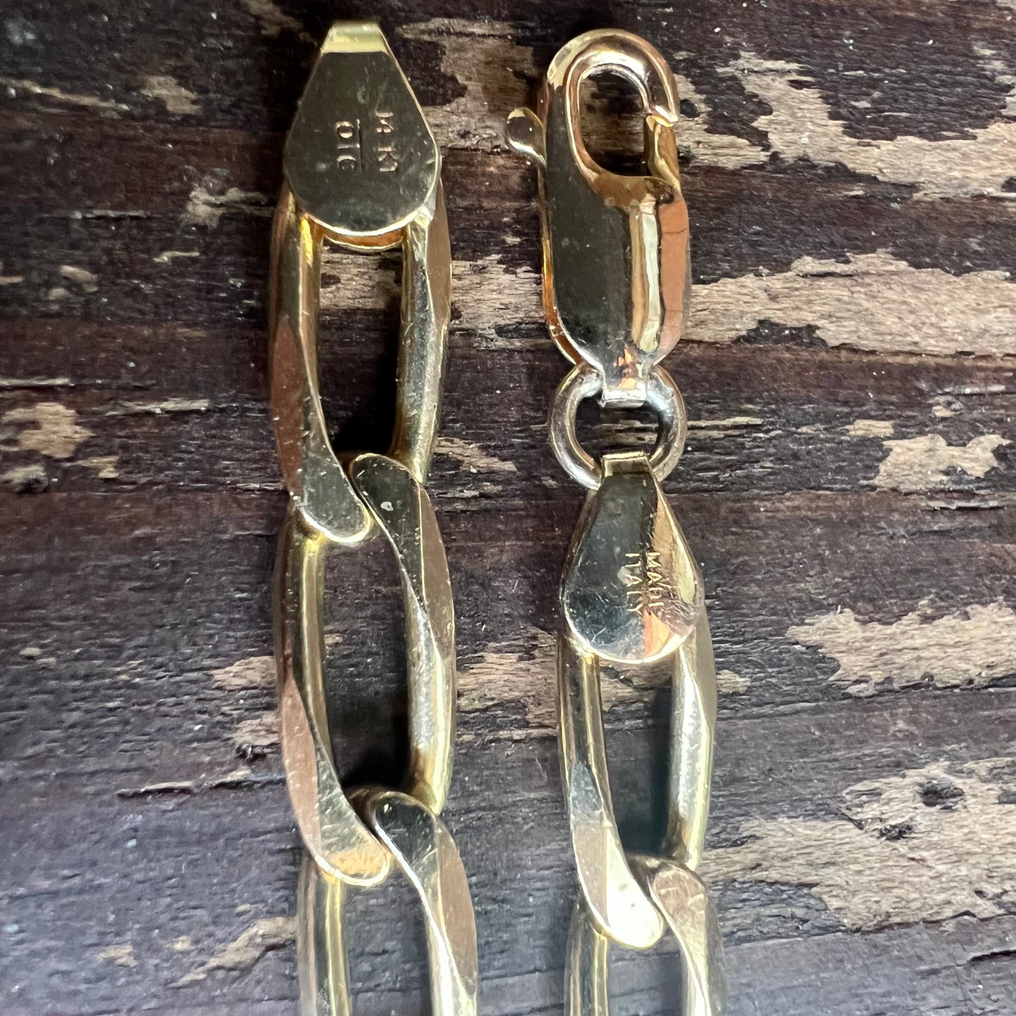 1990’s Solid 14k Italian Thick Elongated Cuban Link Bracelet (7.75”)